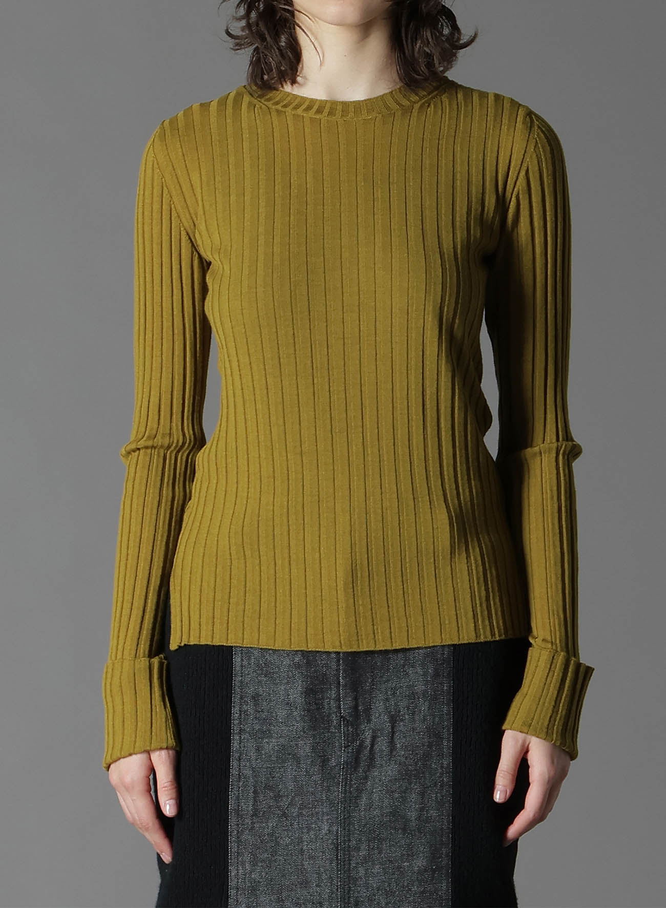 MERINO WOOL RIB CREW NECK KNITWEAR