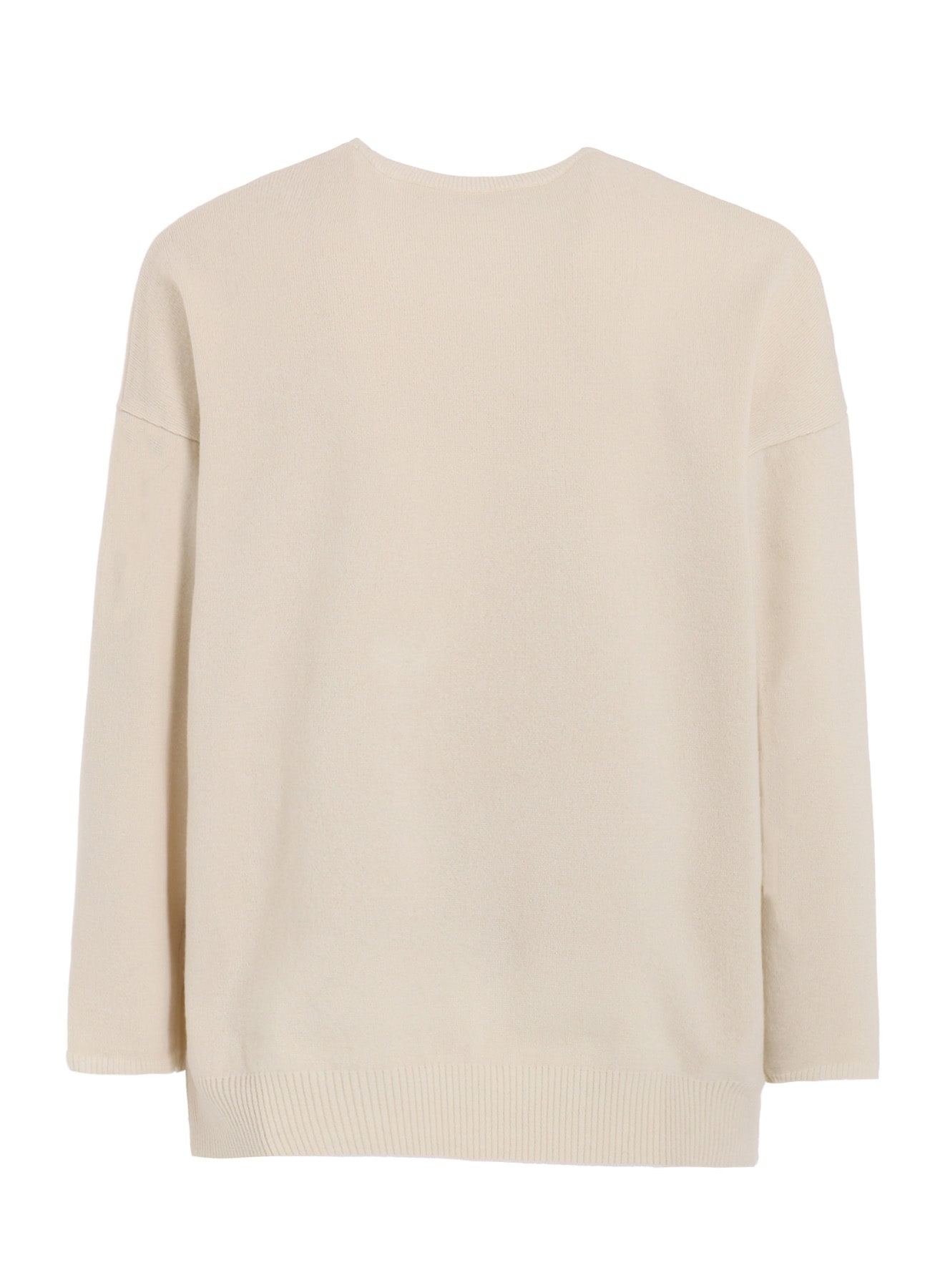 CASHMERE/EXTRA SUPER FINE WOOL ZIPPER CREW NECK KNIT