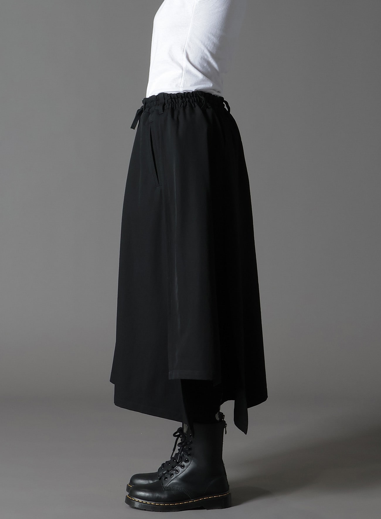 WOOL GABARDINE PANTS SKIRT(FREE SIZE BLACK): Ground Y｜THE SHOP YOHJI  YAMAMOTO