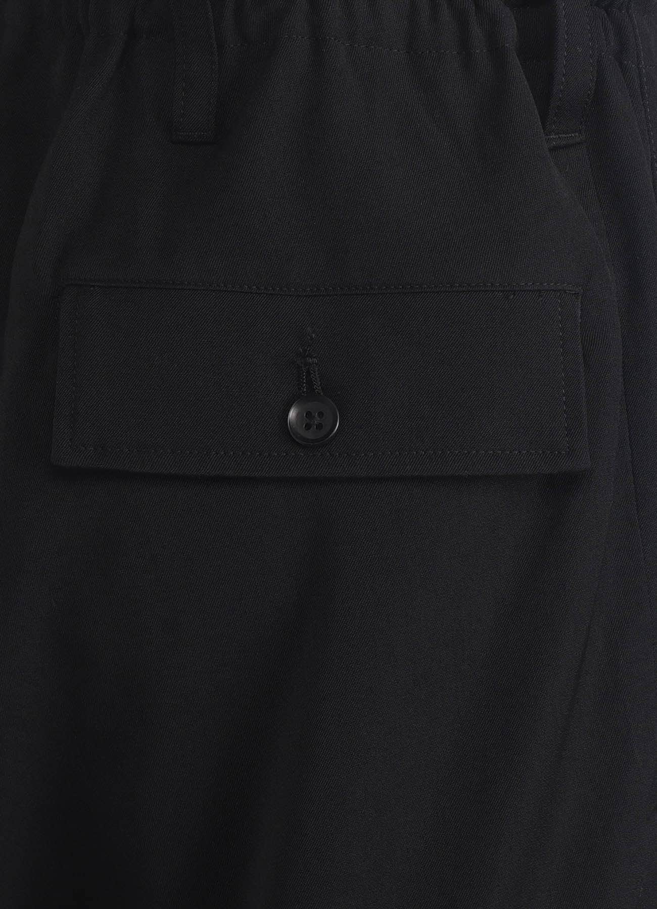 WOOL GABARDINE RIBBED HEM CARGO PANTS