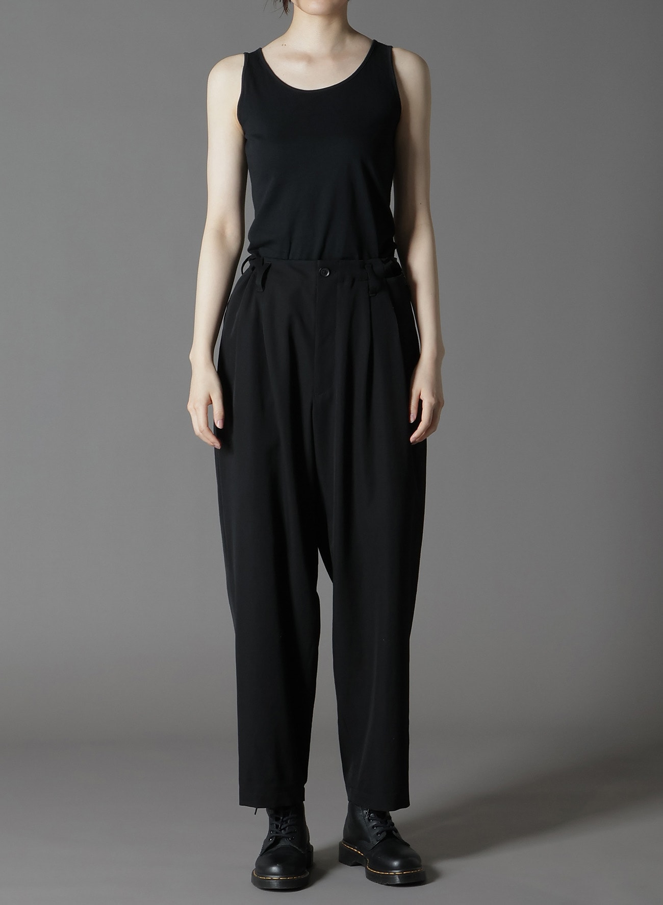 WOOL GABARDINE ZIPPER POCKET PANTS