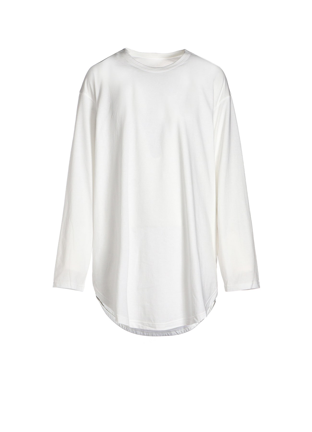 COTTON JERSEY ROUND HEM JUMBO LONG SLEEVE T