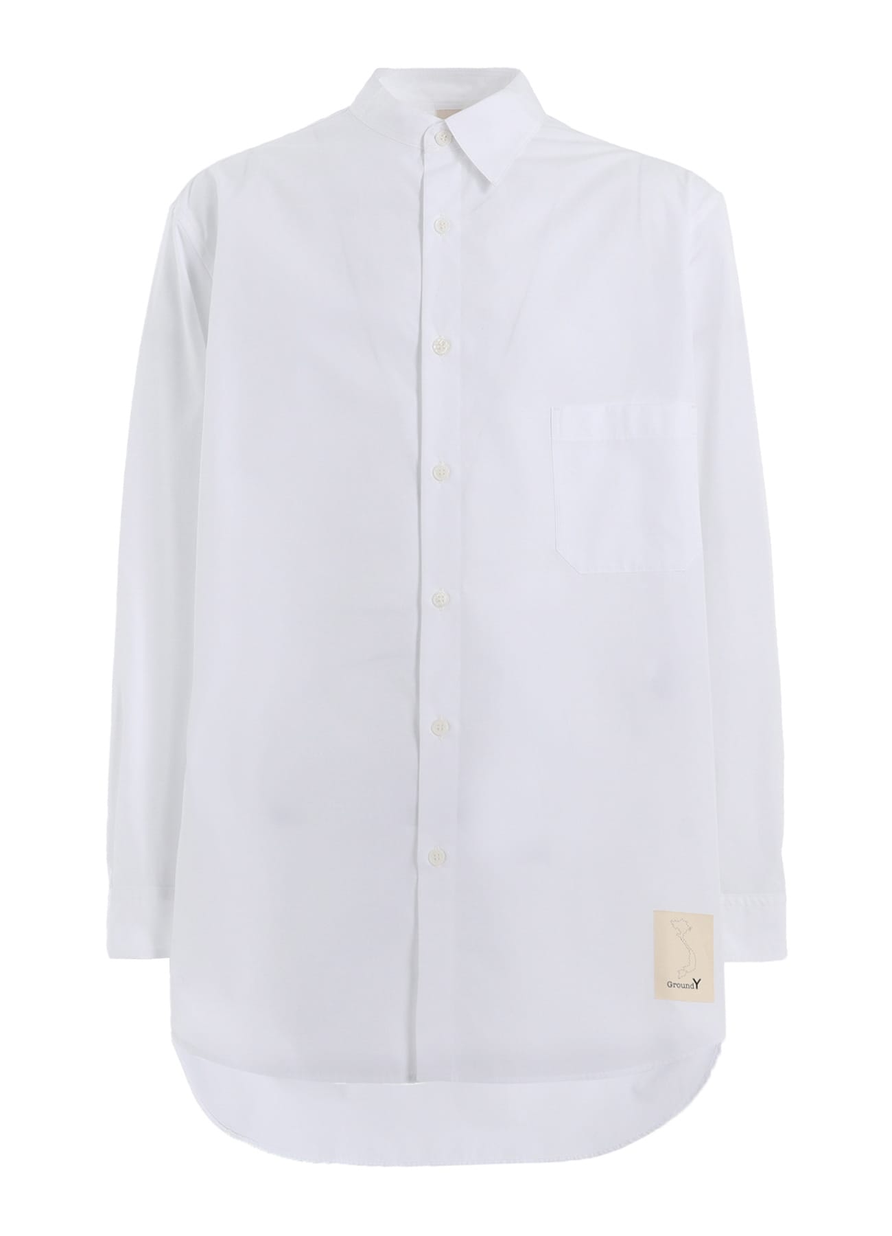 COTTON BROADCLOTH COLLAR CUT-OFF SHIRT