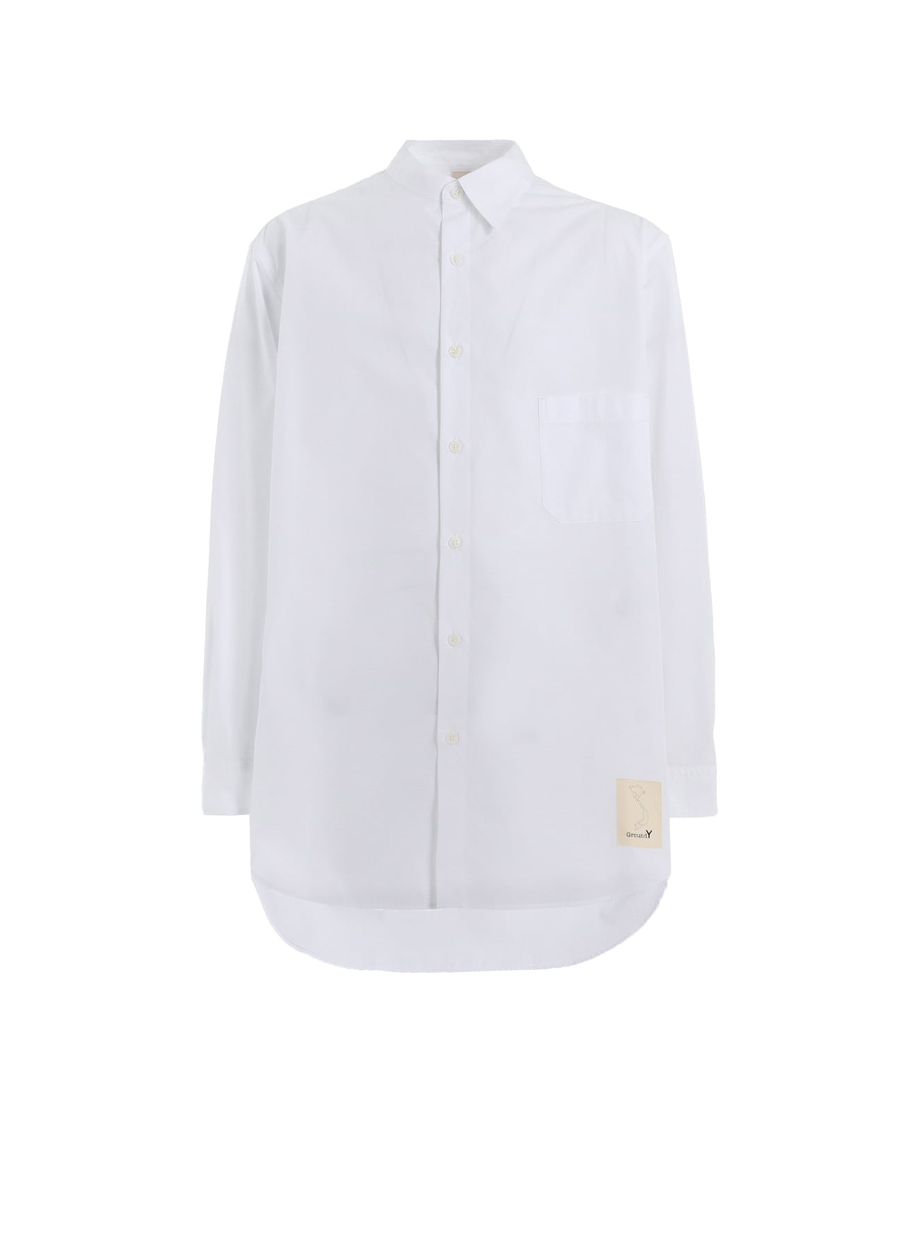 COTTON BROADCLOTH COLLAR CUT-OFF SHIRT