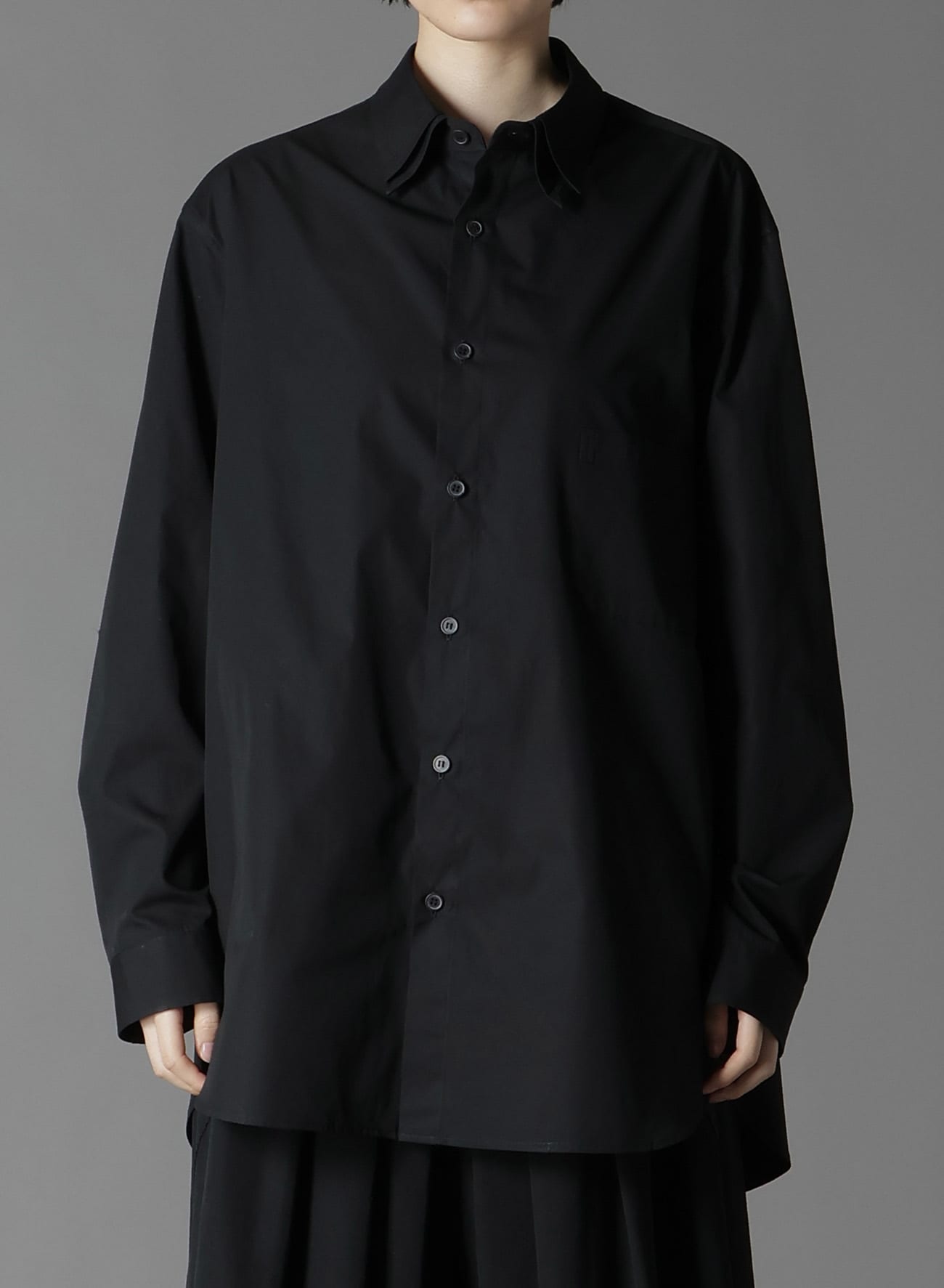 COTTON BROADCLOTH DOUBLE COLLAR SHIRT