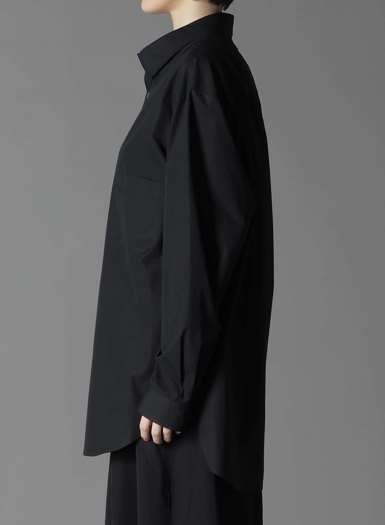 COTTON BROADCLOTH DOUBLE COLLAR SHIRT