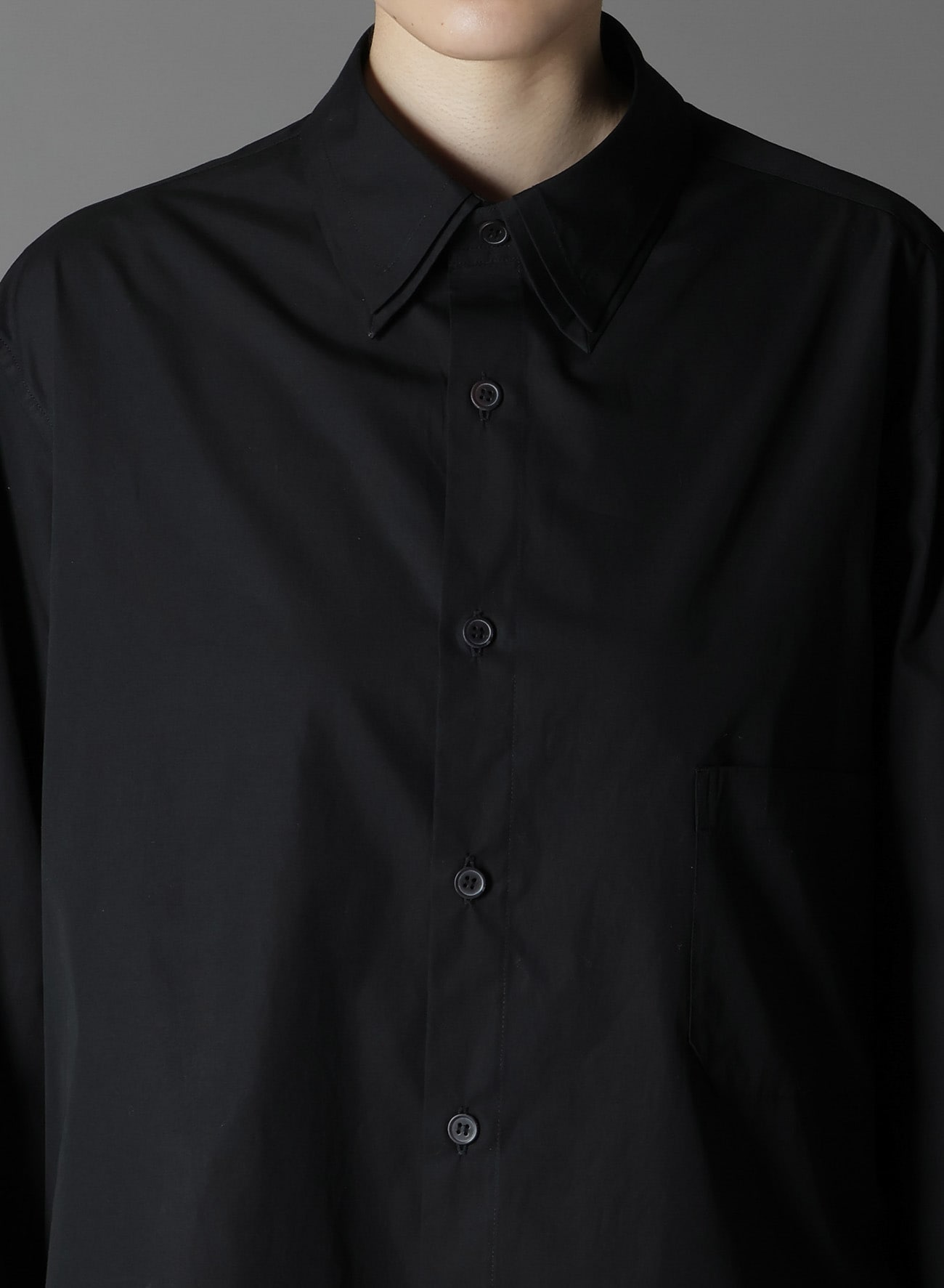 COTTON BROADCLOTH DOUBLE COLLAR SHIRT