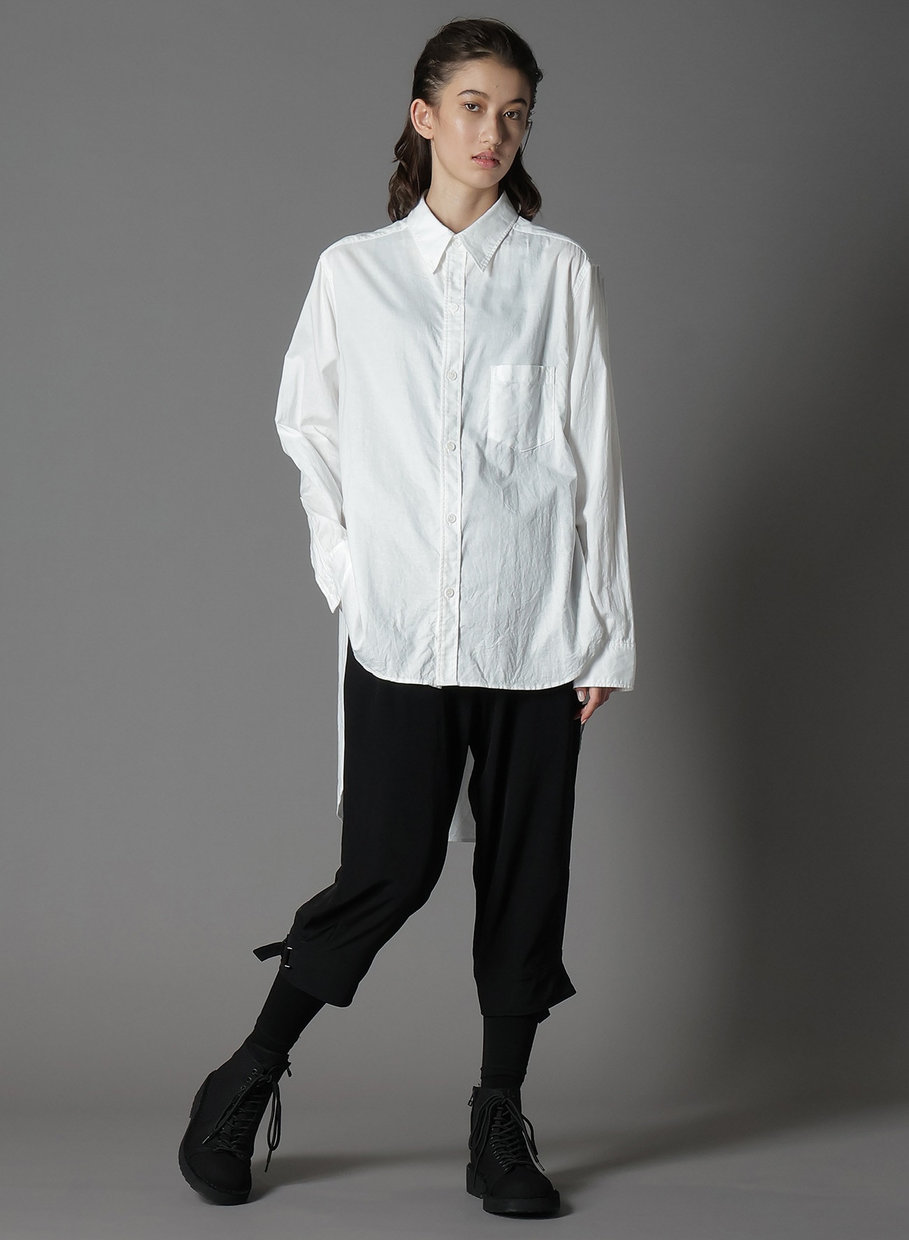 LIGHT COTTON TWILLL WASH ONC TIGHT SHIRT