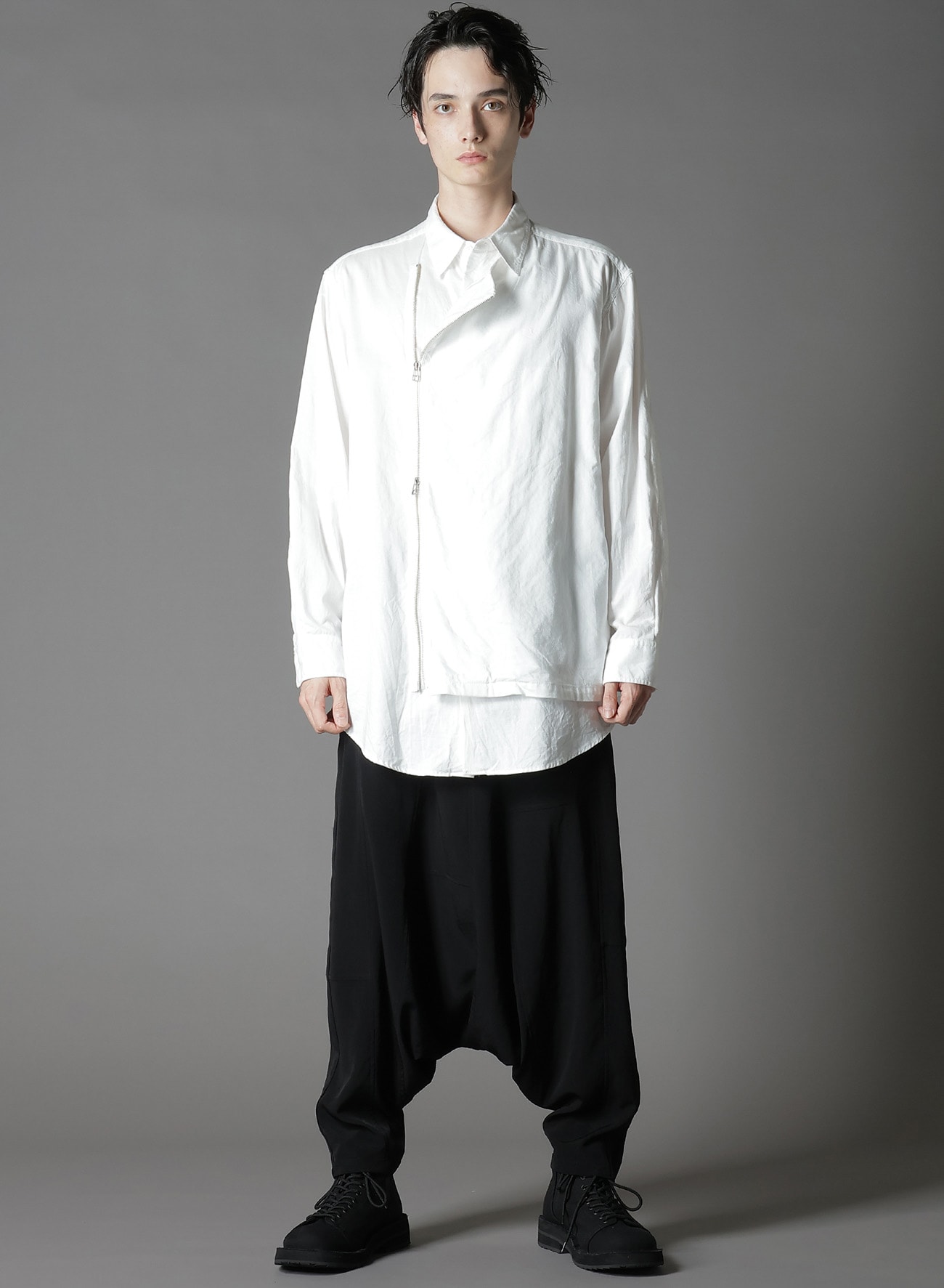 LIGHT COTTON TWILLL WASH ONC LEFT OVERLAPPING SHIRT