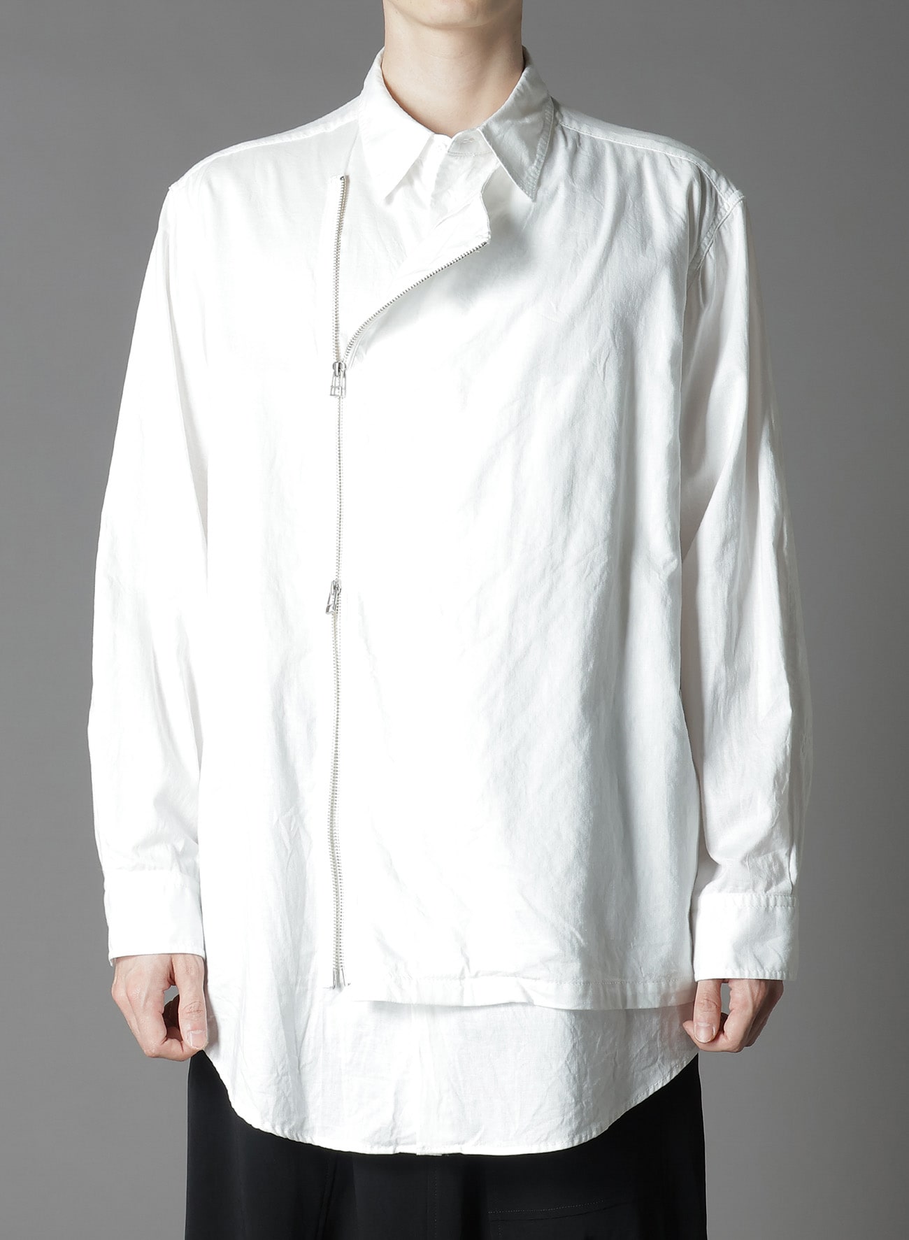 LIGHT COTTON TWILLL WASH ONC LEFT OVERLAPPING SHIRT