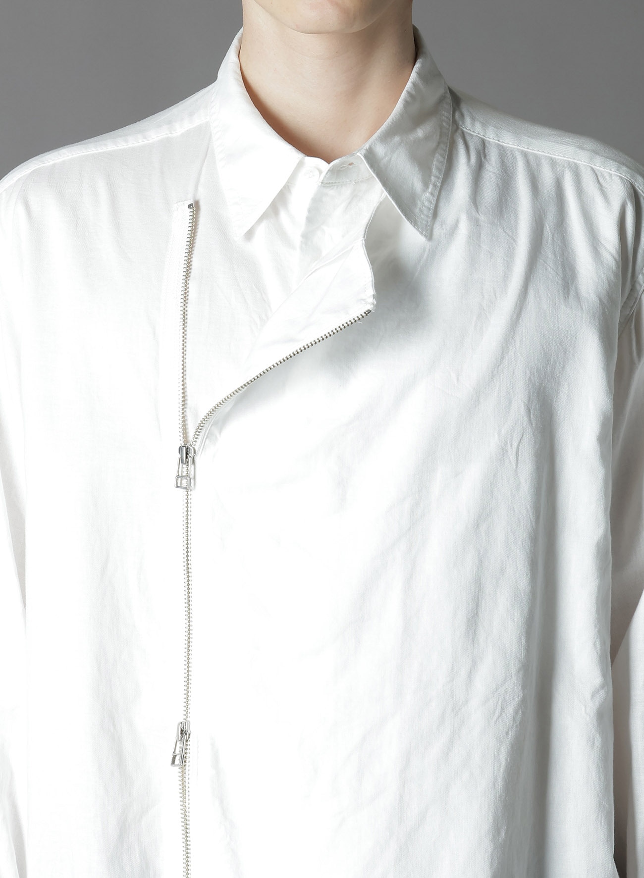 LIGHT COTTON TWILLL WASH ONC LEFT OVERLAPPING SHIRT