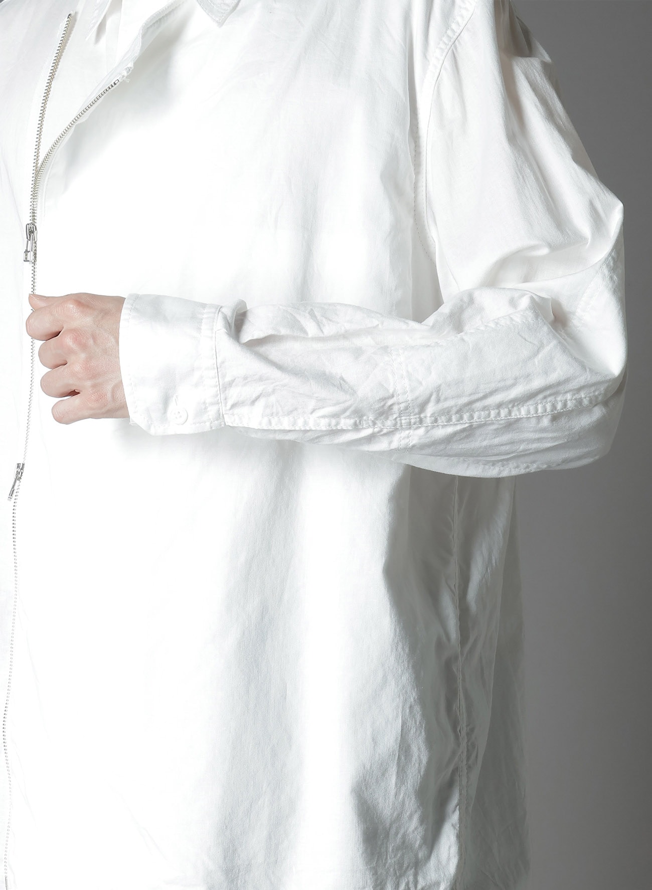 LIGHT COTTON TWILLL WASH ONC LEFT OVERLAPPING SHIRT
