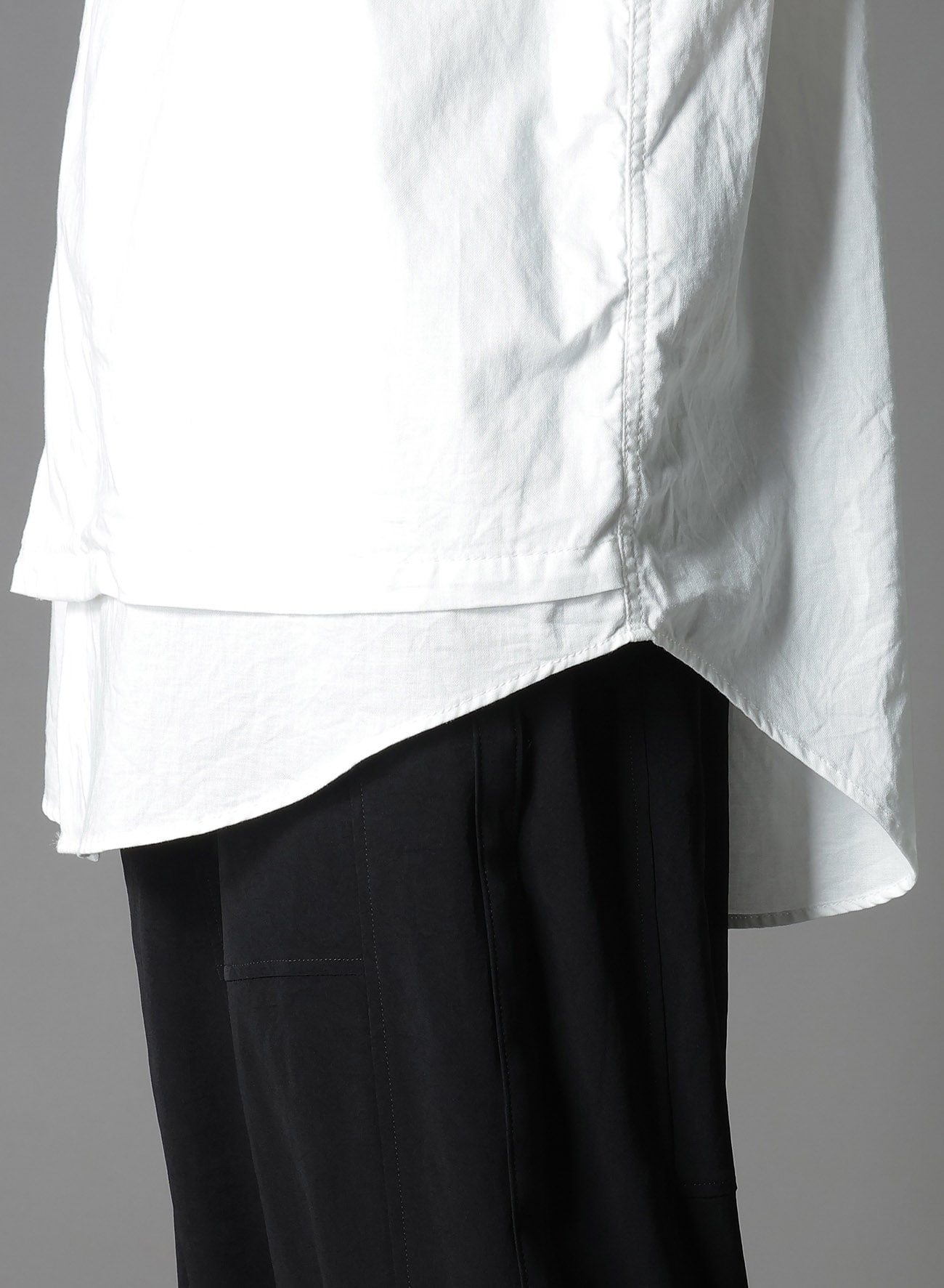 LIGHT COTTON TWILLL WASH ONC LEFT OVERLAPPING SHIRT