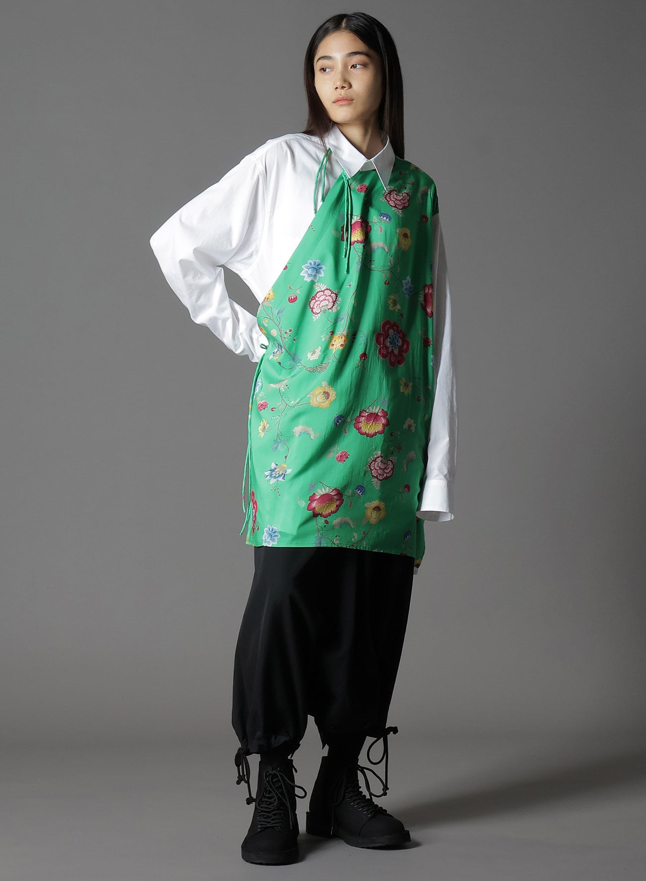 【1/17 10:00 Release】RAYON CHINESE FLOWER+COTTON BROAD CHANPA  SHIRT