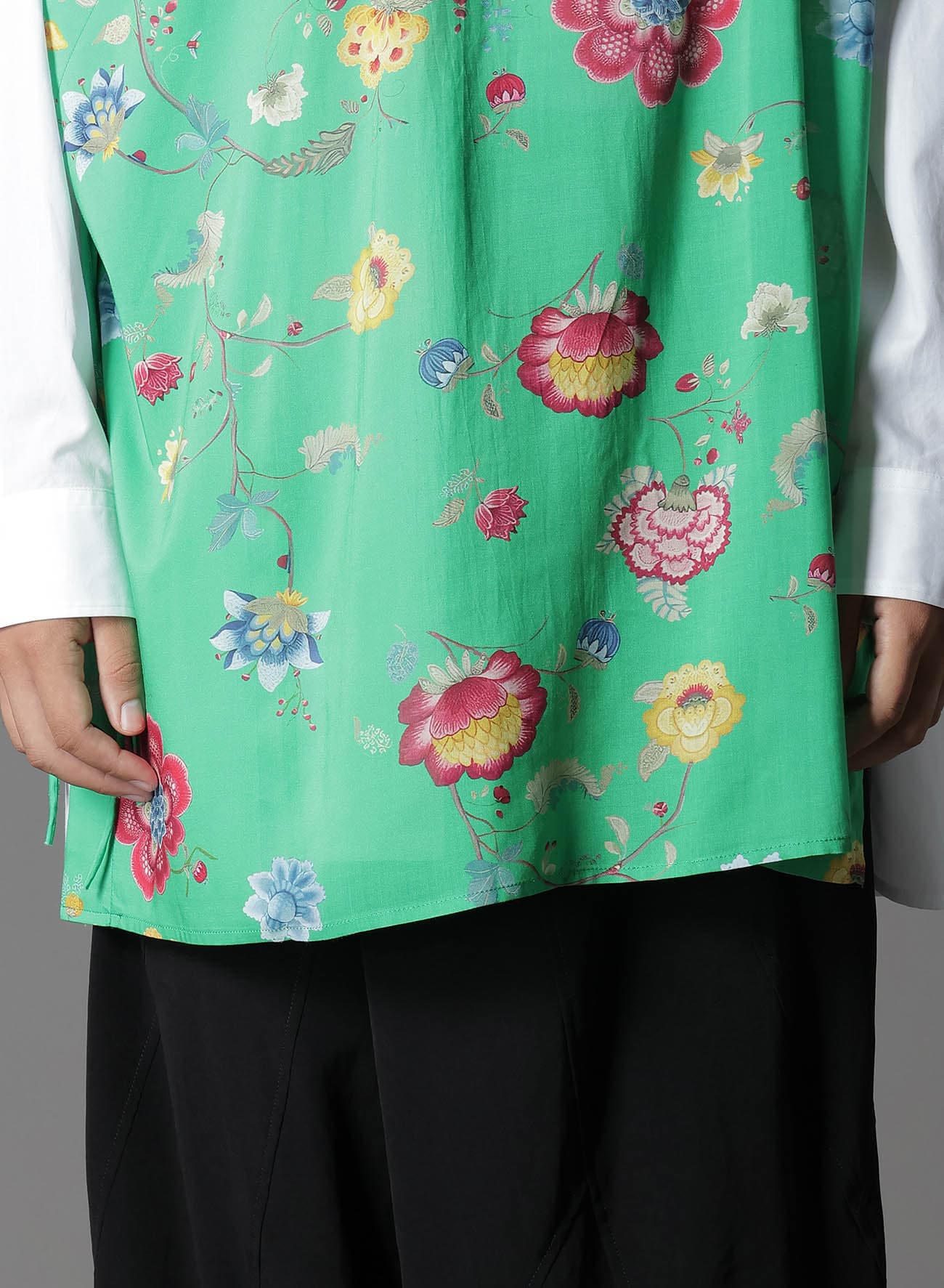 【1/17 10:00 Release】RAYON CHINESE FLOWER+COTTON BROAD CHANPA  SHIRT