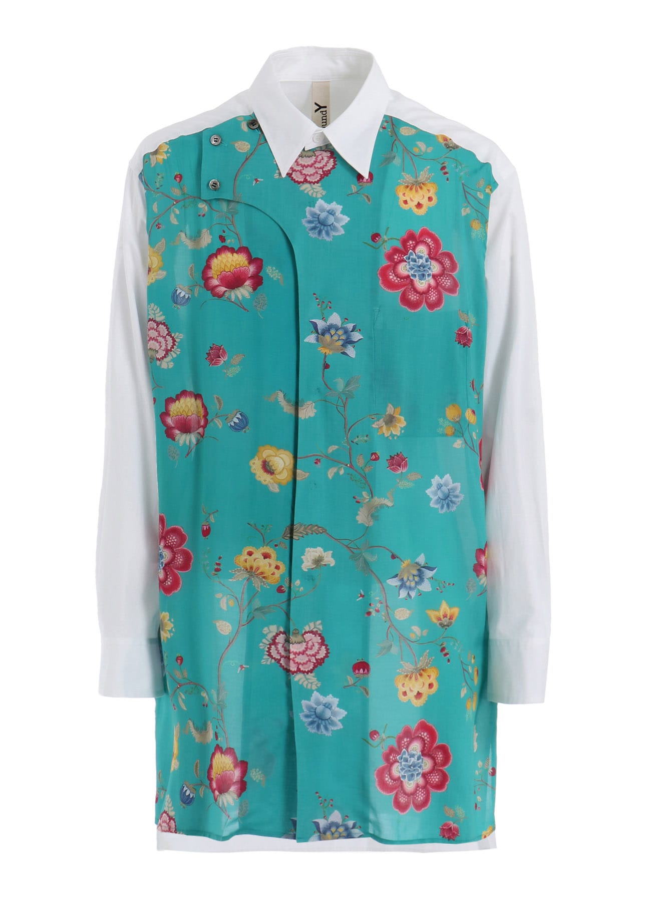 【1/17 10:00 Release】RAYON CHINESE FLOWER+COTTON BROAD  EXTRA MATERIAL BLOUSE