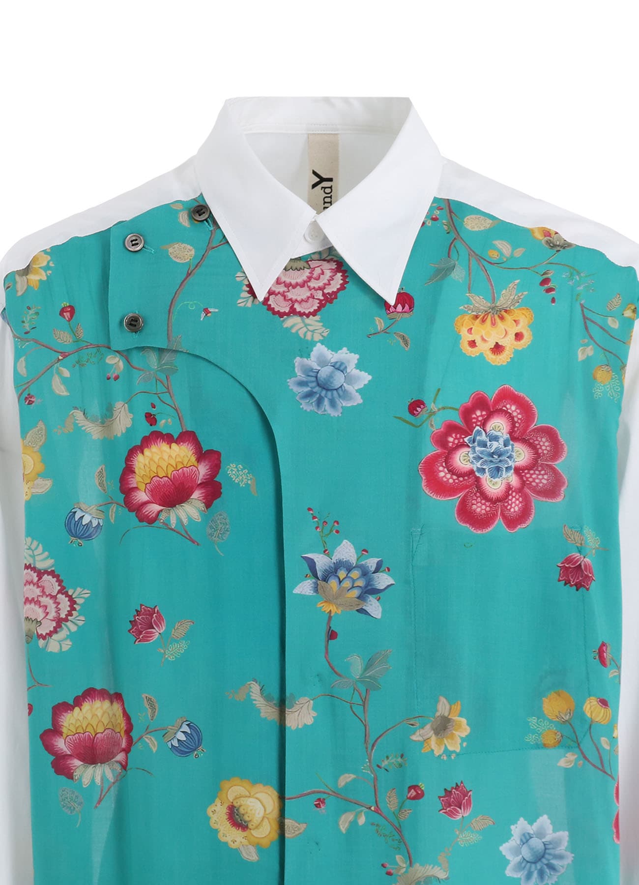 【1/17 10:00 Release】RAYON CHINESE FLOWER+COTTON BROAD  EXTRA MATERIAL BLOUSE