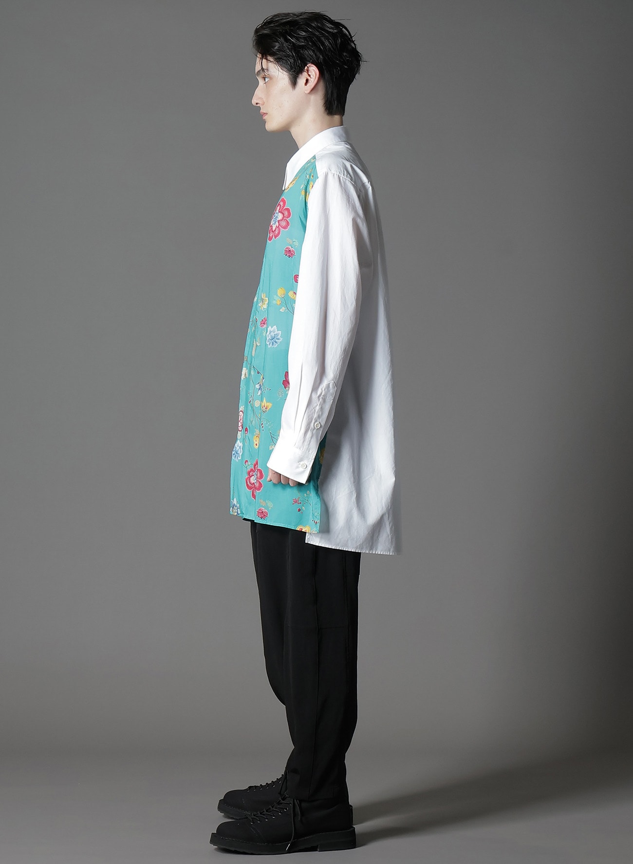 【1/17 10:00 Release】RAYON CHINESE FLOWER+COTTON BROAD  EXTRA MATERIAL BLOUSE