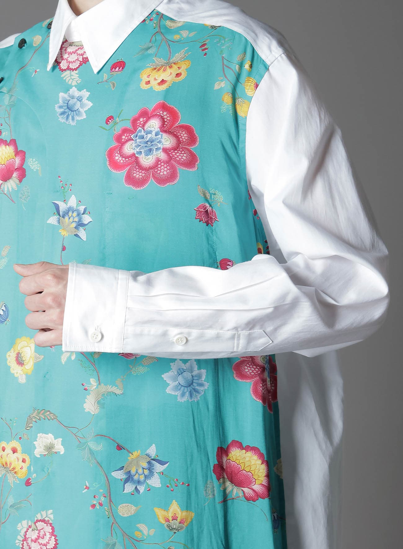 【1/17 10:00 Release】RAYON CHINESE FLOWER+COTTON BROAD  EXTRA MATERIAL BLOUSE