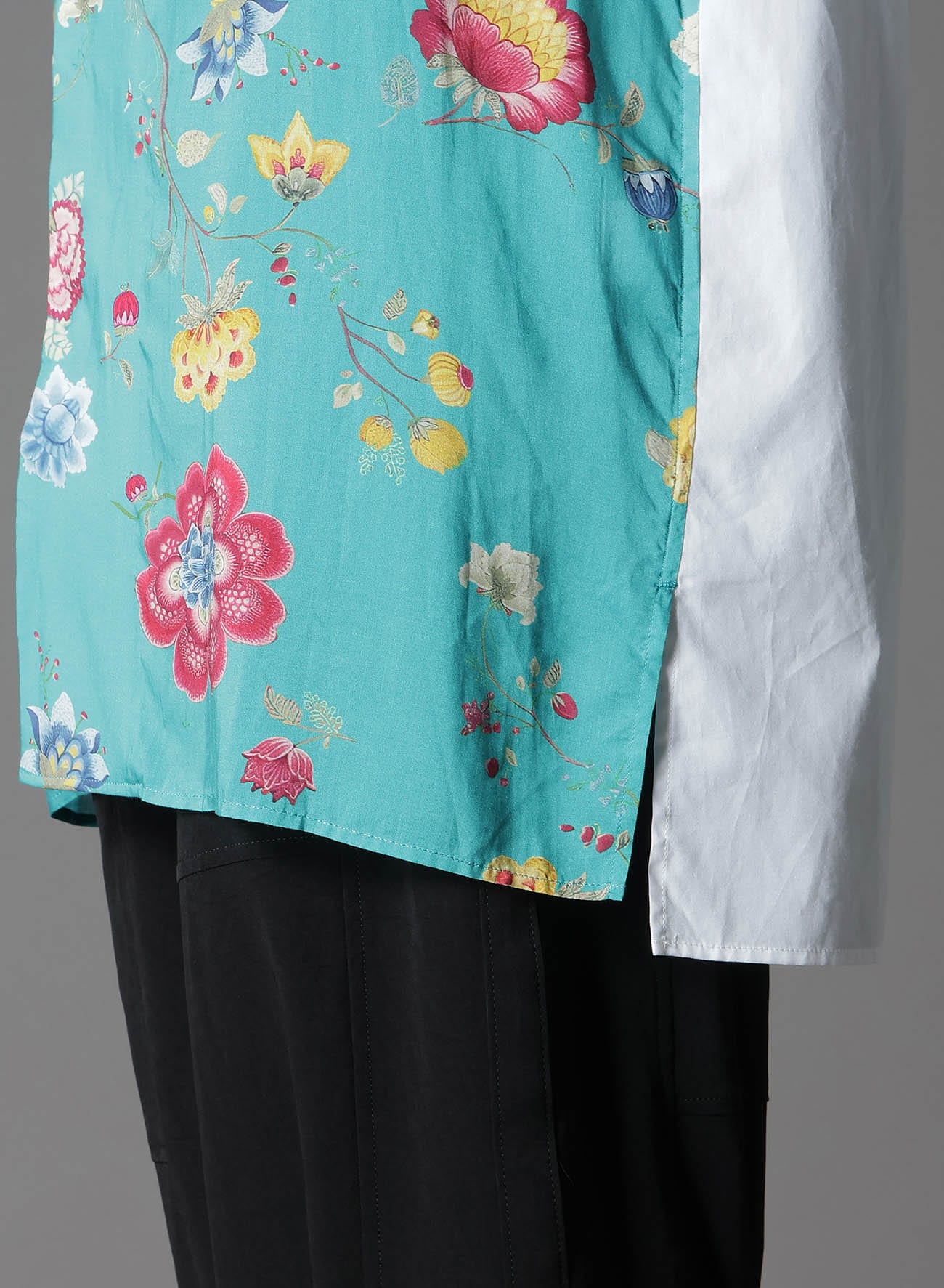 【1/17 10:00 Release】RAYON CHINESE FLOWER+COTTON BROAD  EXTRA MATERIAL BLOUSE