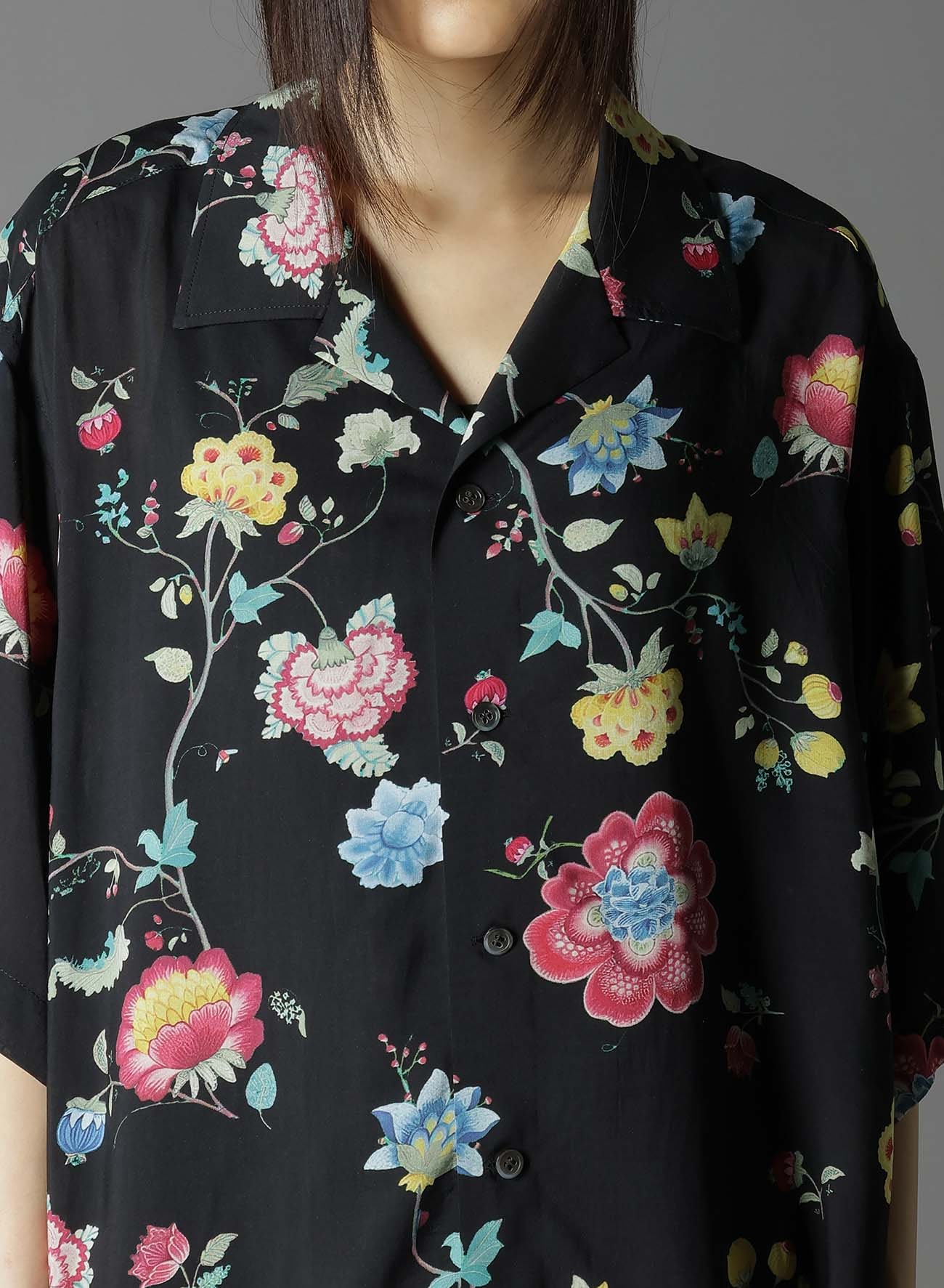 【1/17 10:00 Release】RAYON PRINT CHINESE FLOWER ALOHA SHIRT