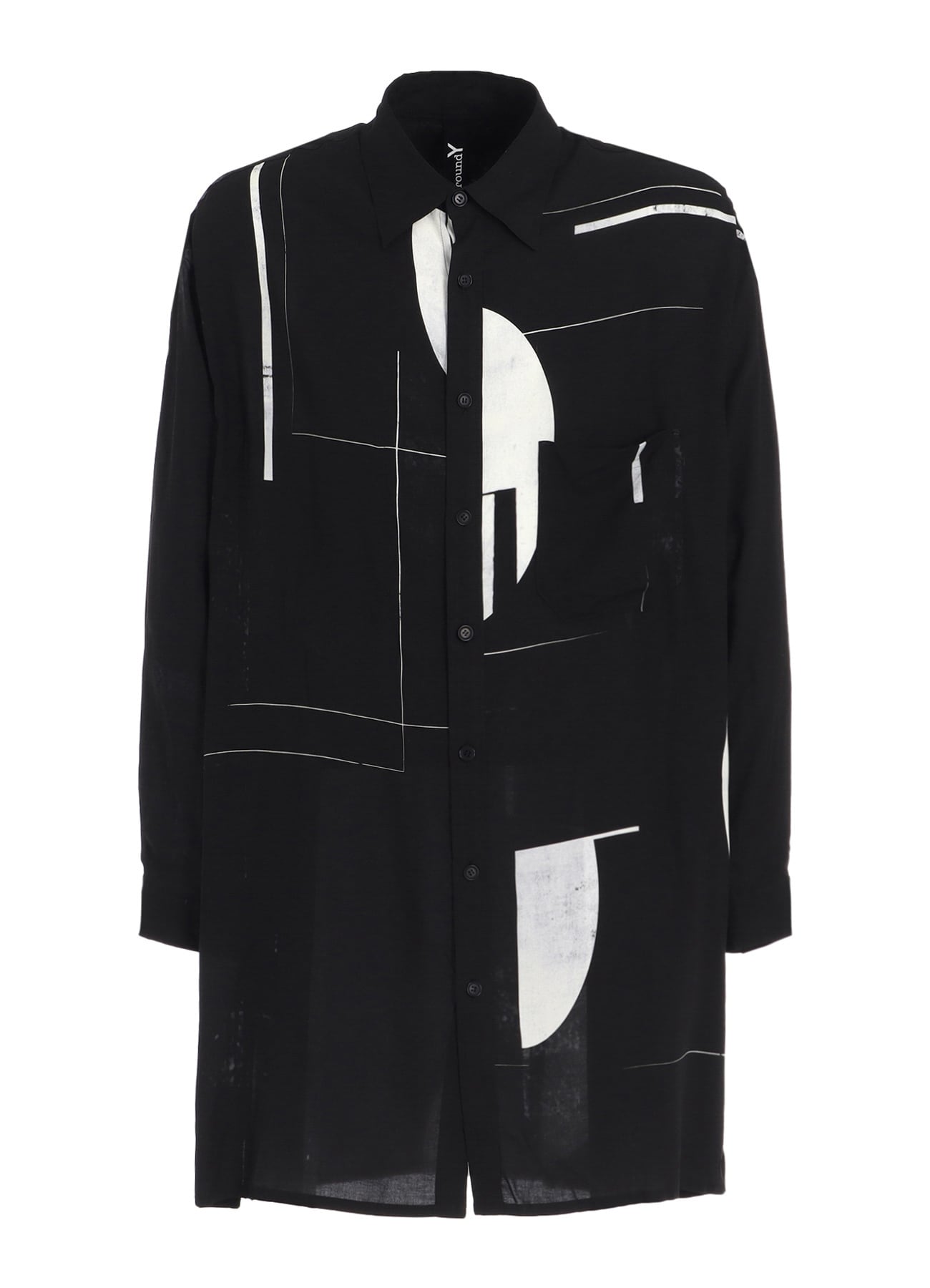 RAYON PRINT DOT PATTERN LONG SHIRT