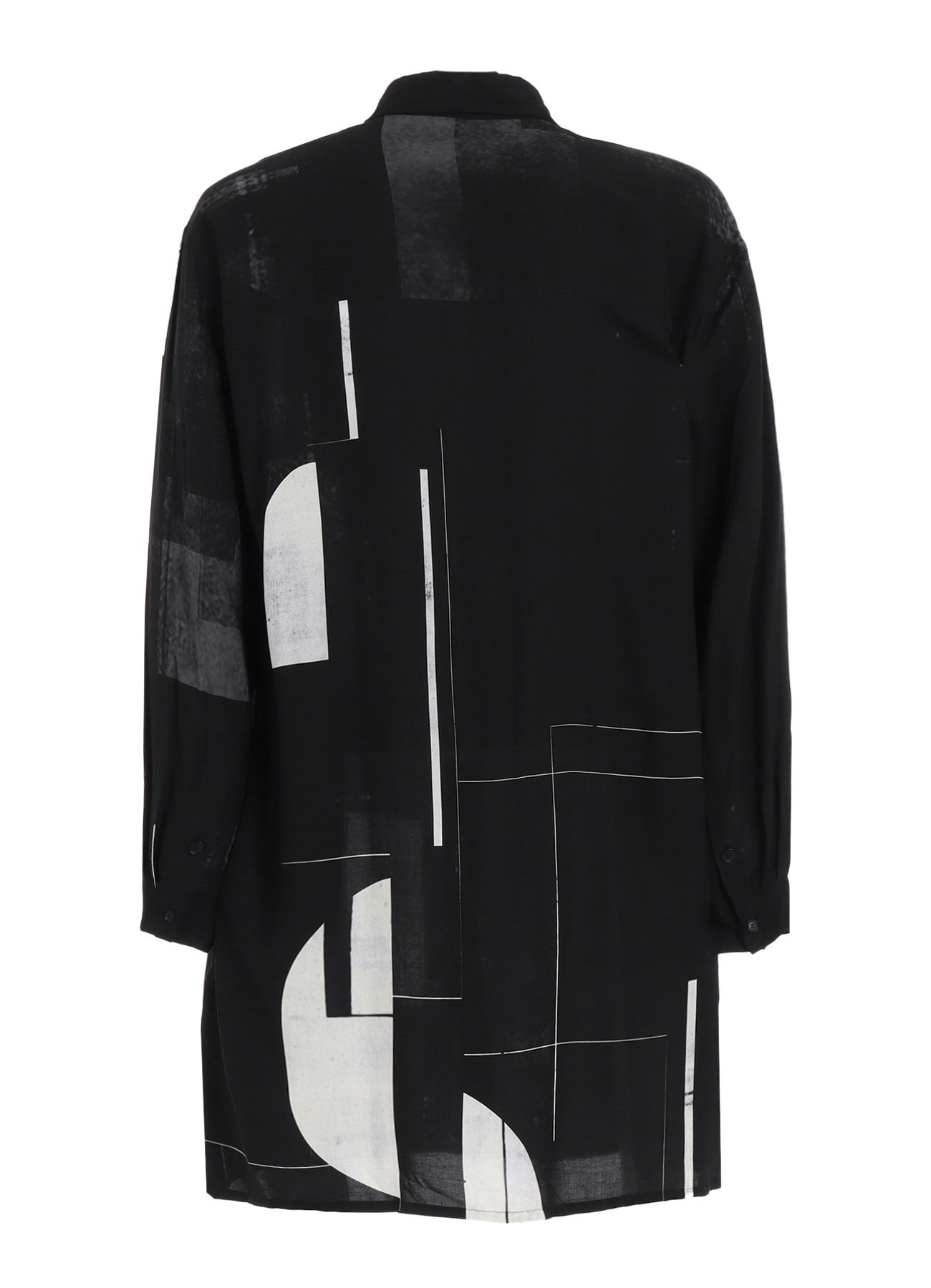 RAYON PRINT DOT PATTERN LONG SHIRT