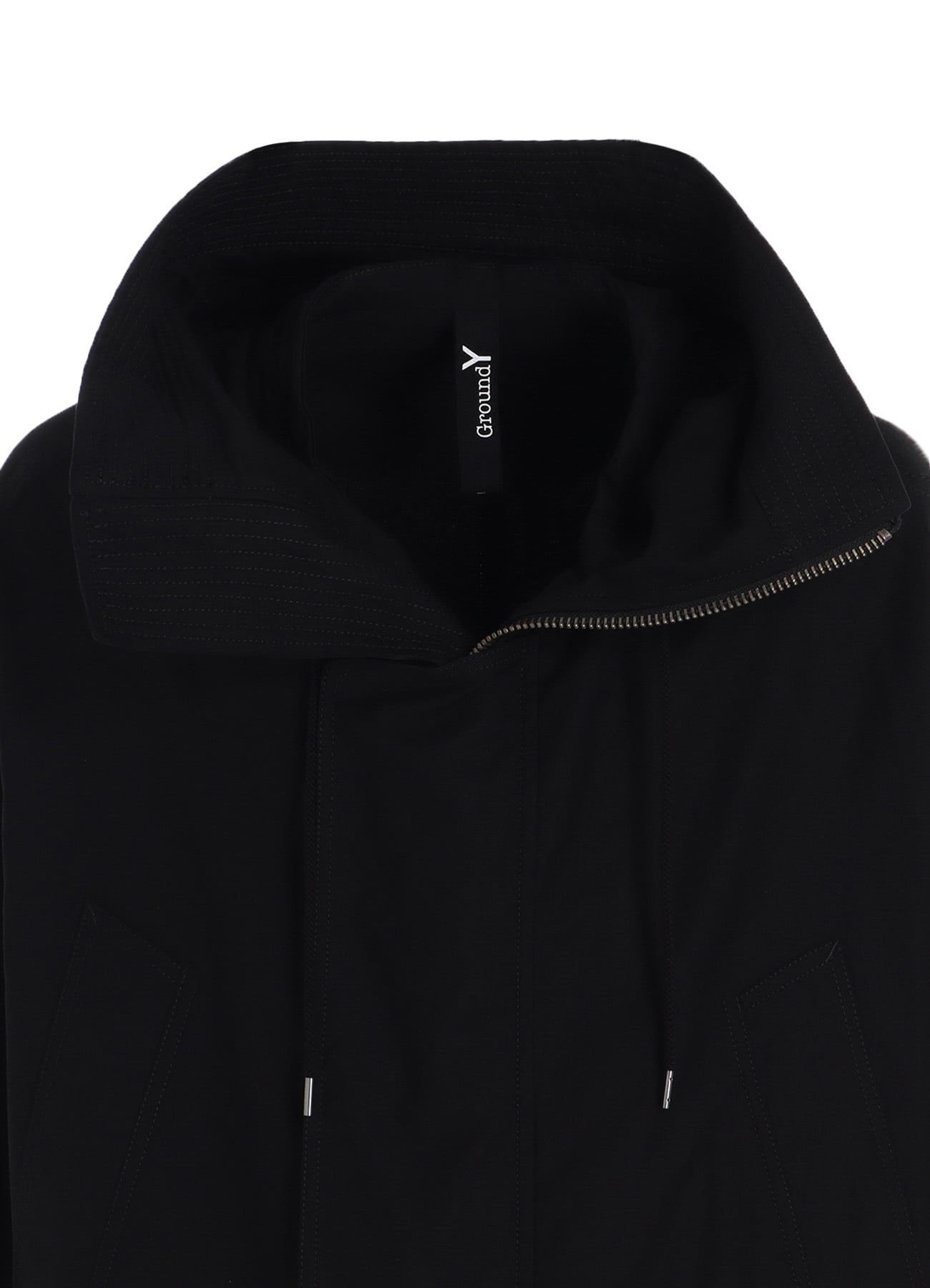 WIDE TWILL HIGH NECK HOODED MODS COAT