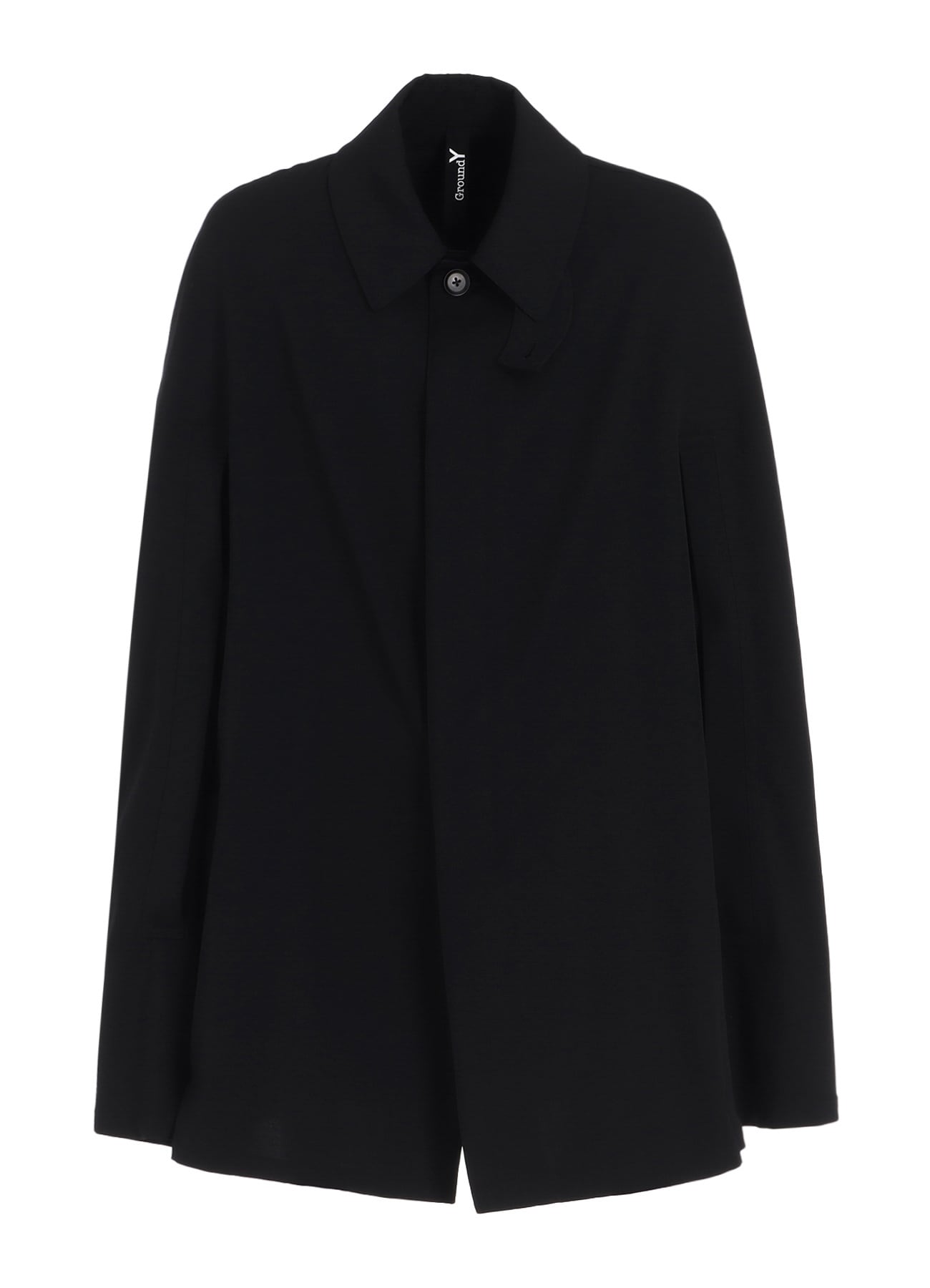 WOOL GABARDINE COLLARED CLOAK