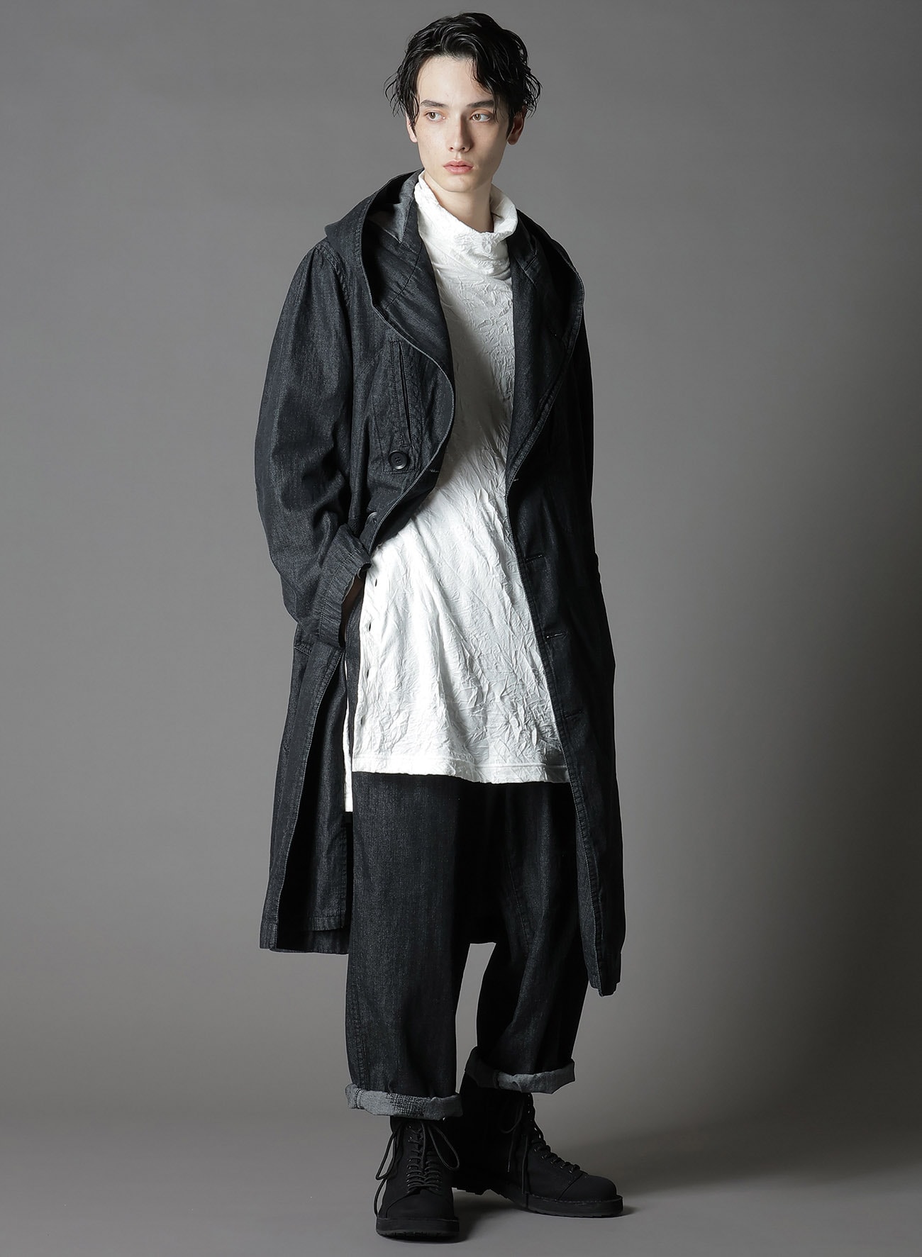 8OZ DENIM + DUNGAREE HOODED COATS WITH POCKETS