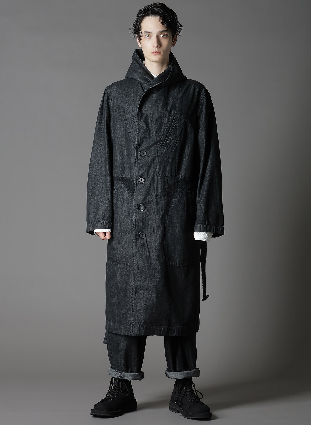8OZ DENIM + DUNGAREE HOODED COATS WITH POCKETS