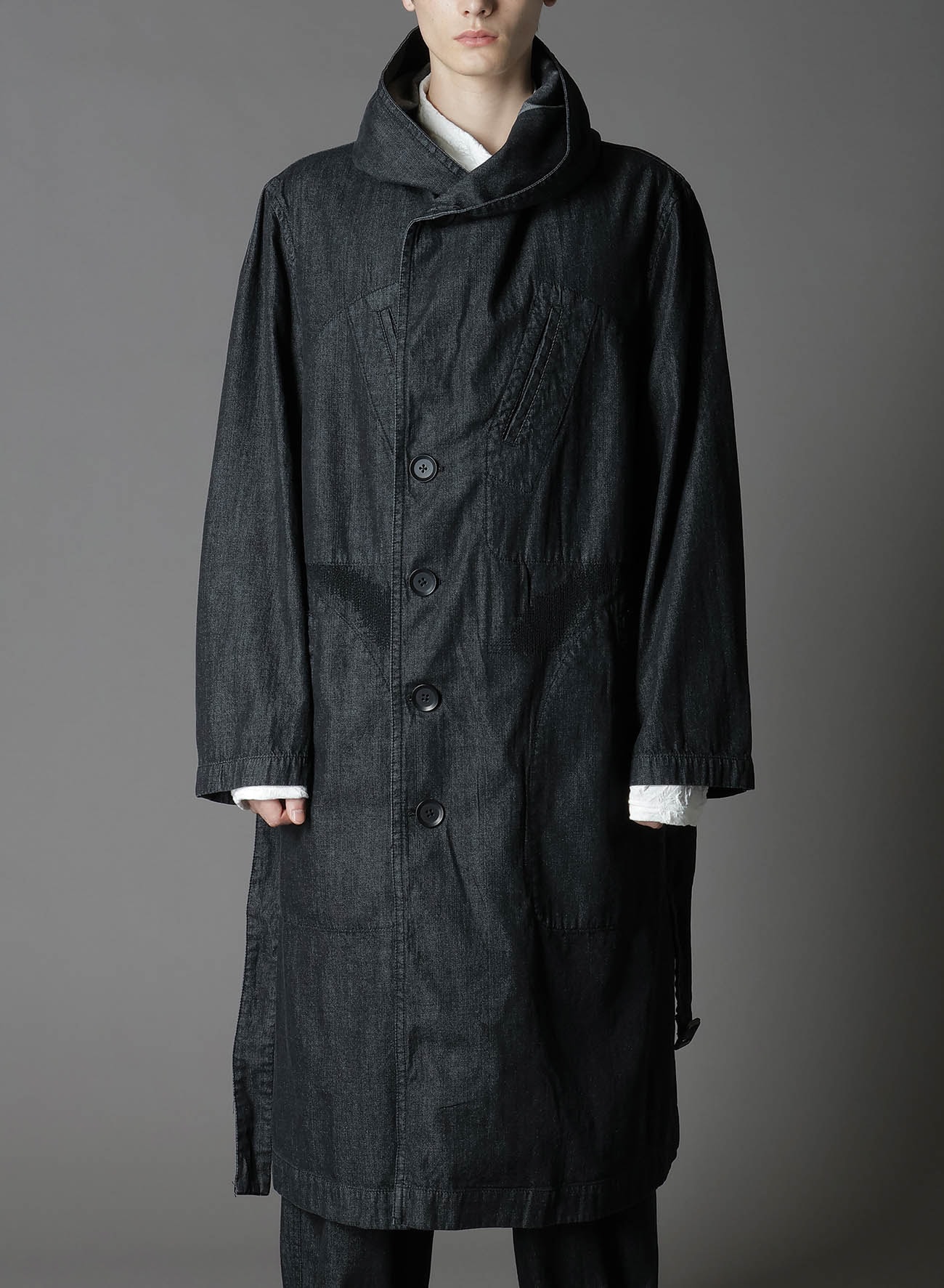 8OZ DENIM + DUNGAREE HOODED COATS WITH POCKETS