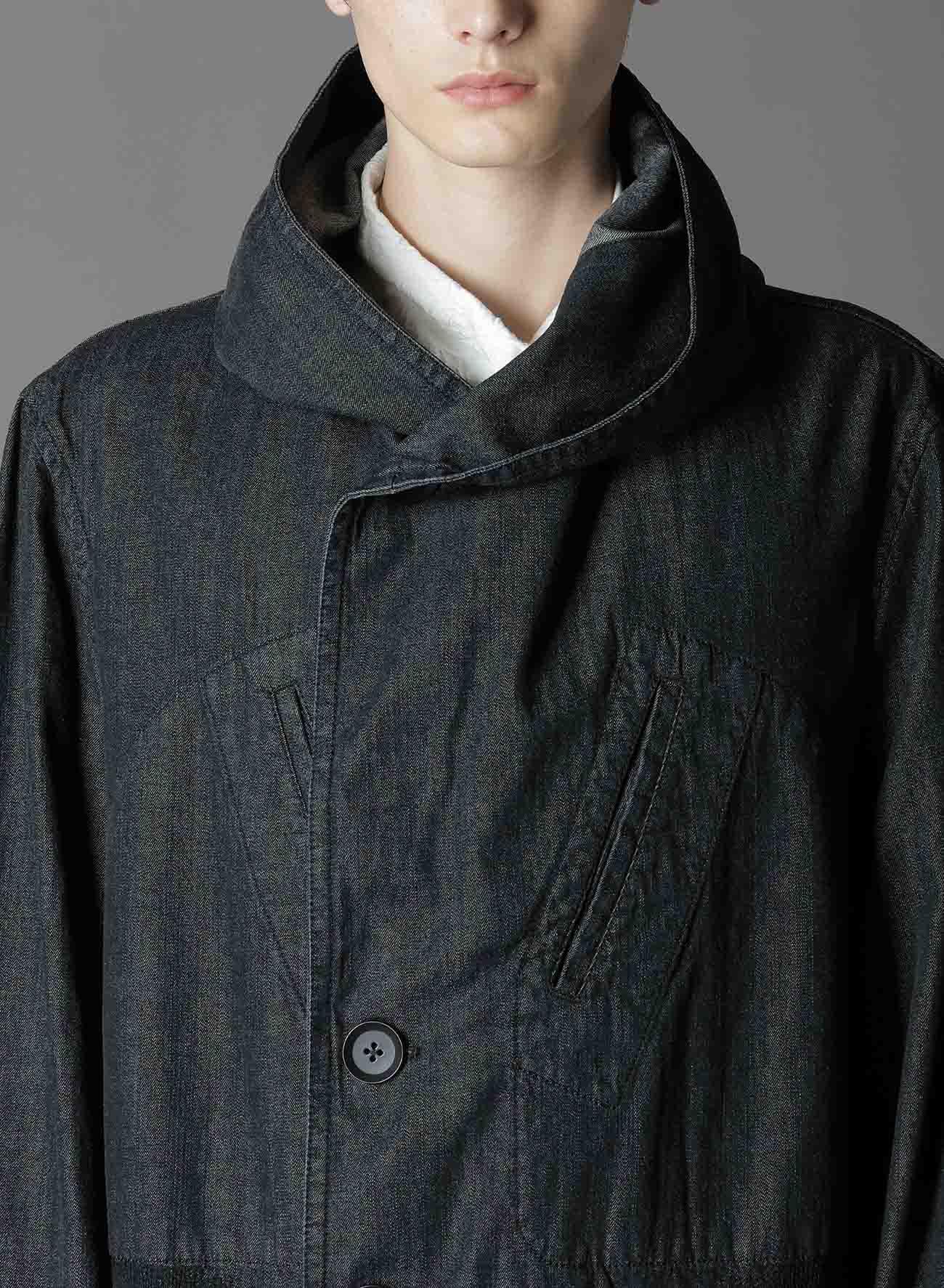 8OZ DENIM + DUNGAREE HOODED COATS WITH POCKETS