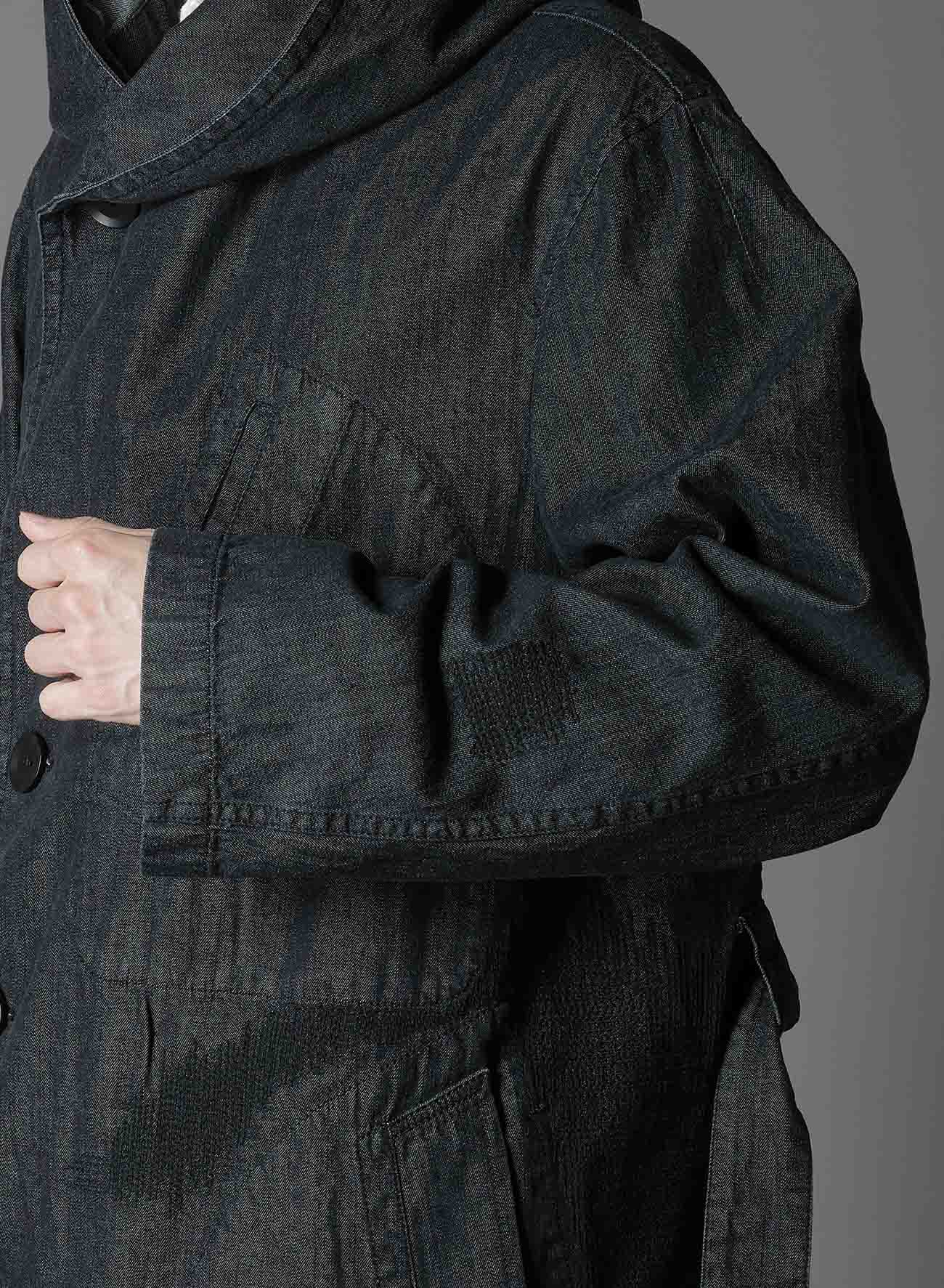 8OZ DENIM + DUNGAREE HOODED COATS WITH POCKETS