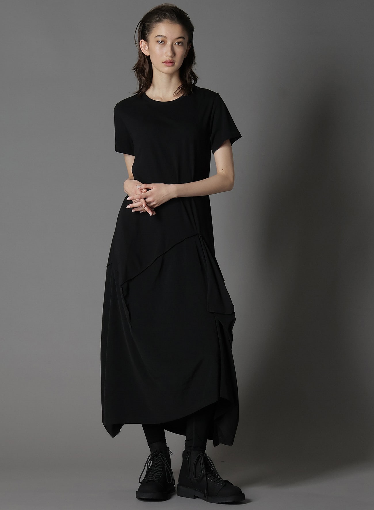 ULTIMA JERSEY + CREPE DE CHINE SQUARE T-DRESSES