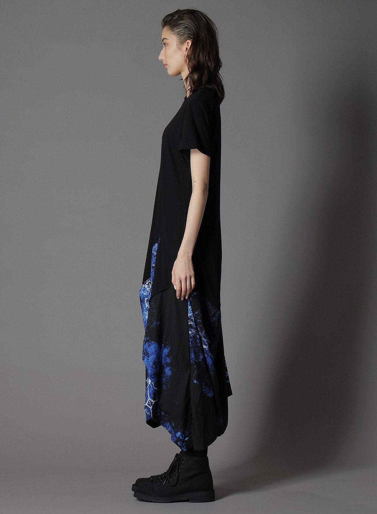 ULTIMA TRICOT+RAYON PRINT TILE PATTERN SQUARE T-DRESSES
