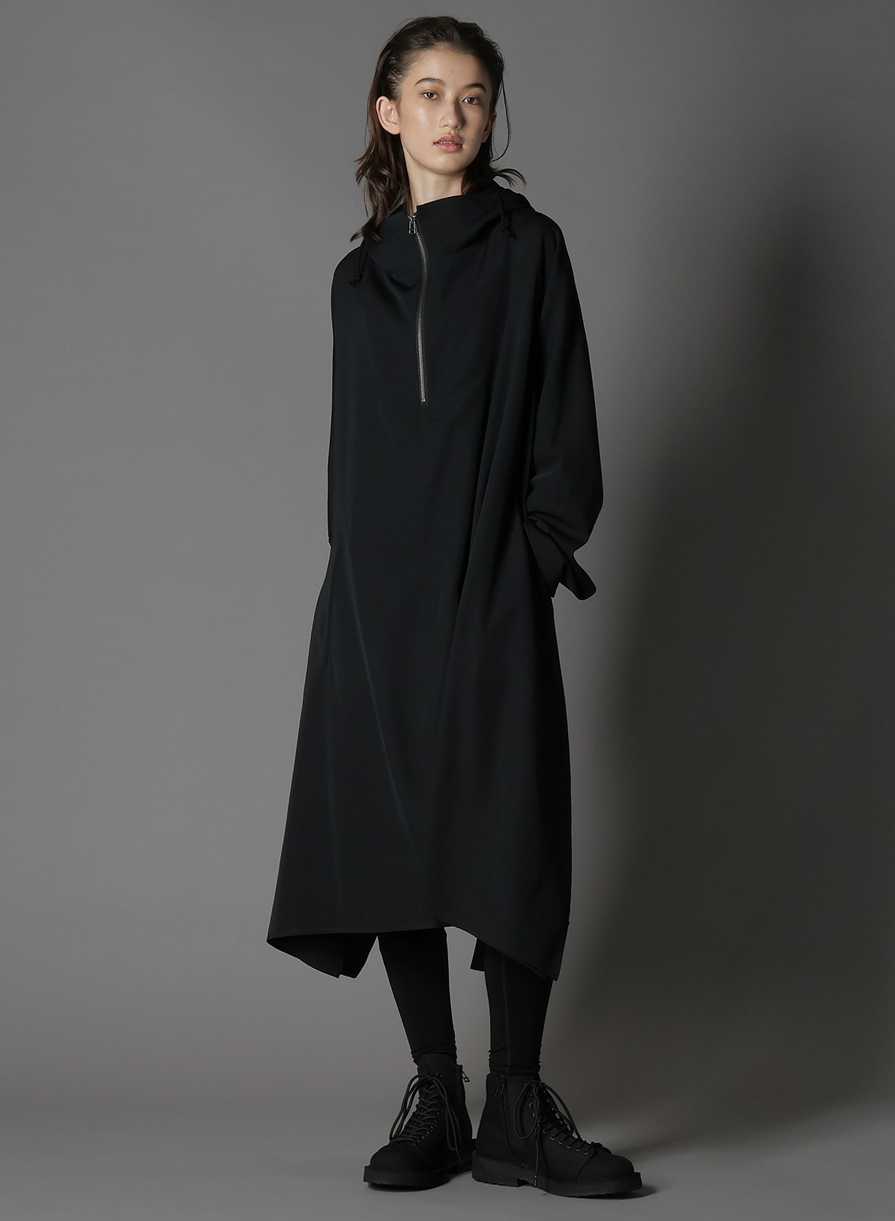 WOOL GABARDINE SIDE CUT-OUT DRESSES