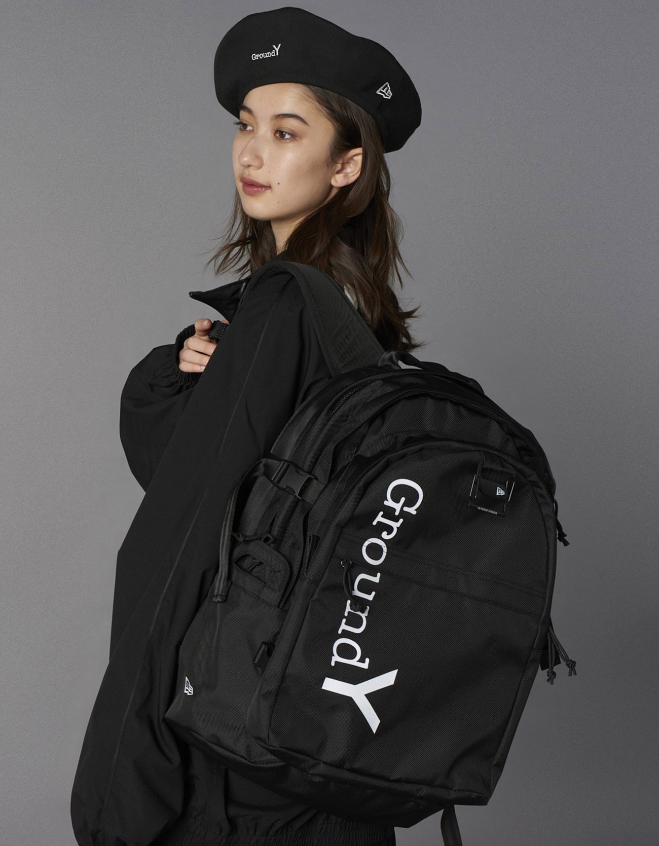 Ground Y×NEWERA(R) GROUND Y LOGO COTTON BERET