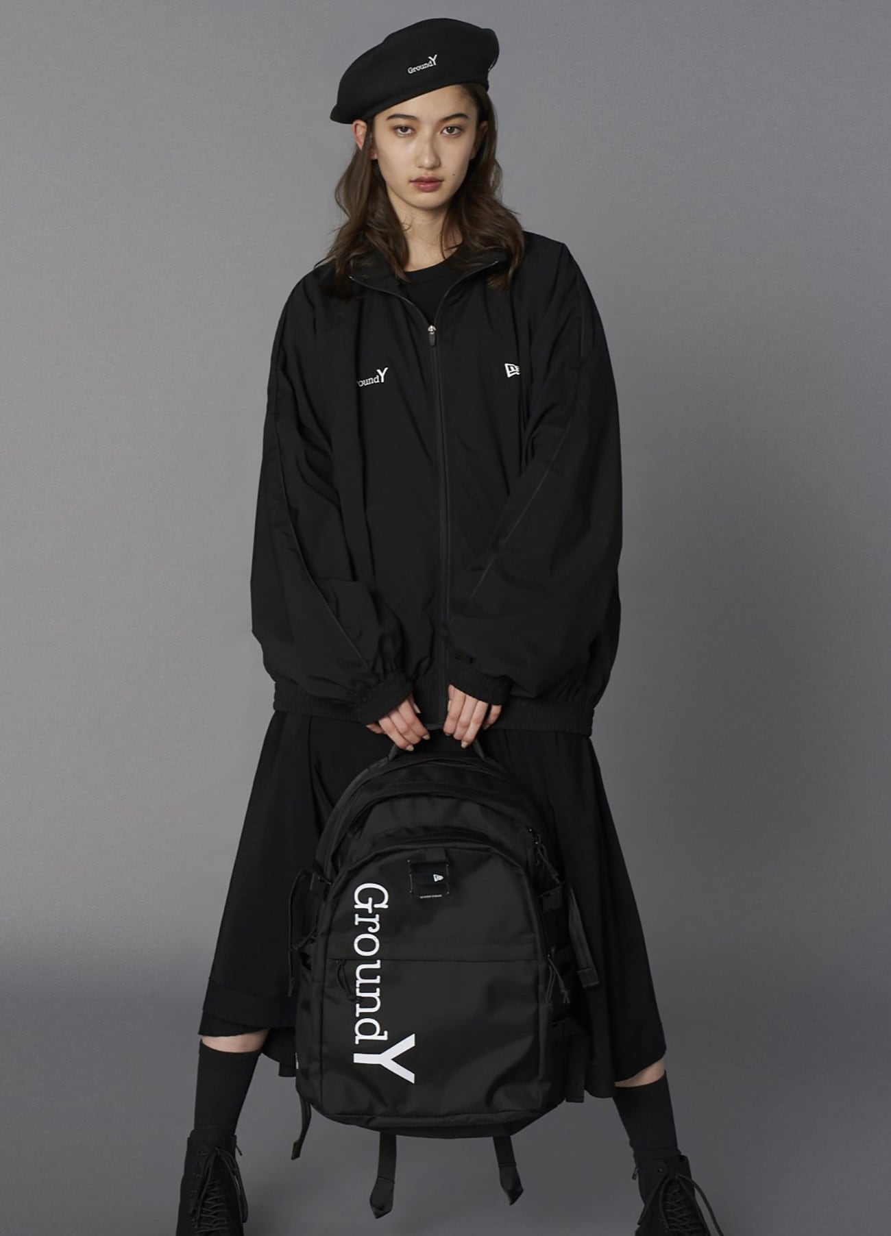 Ground Y×NEWERA(R) GROUND Y LOGO COTTON BERET