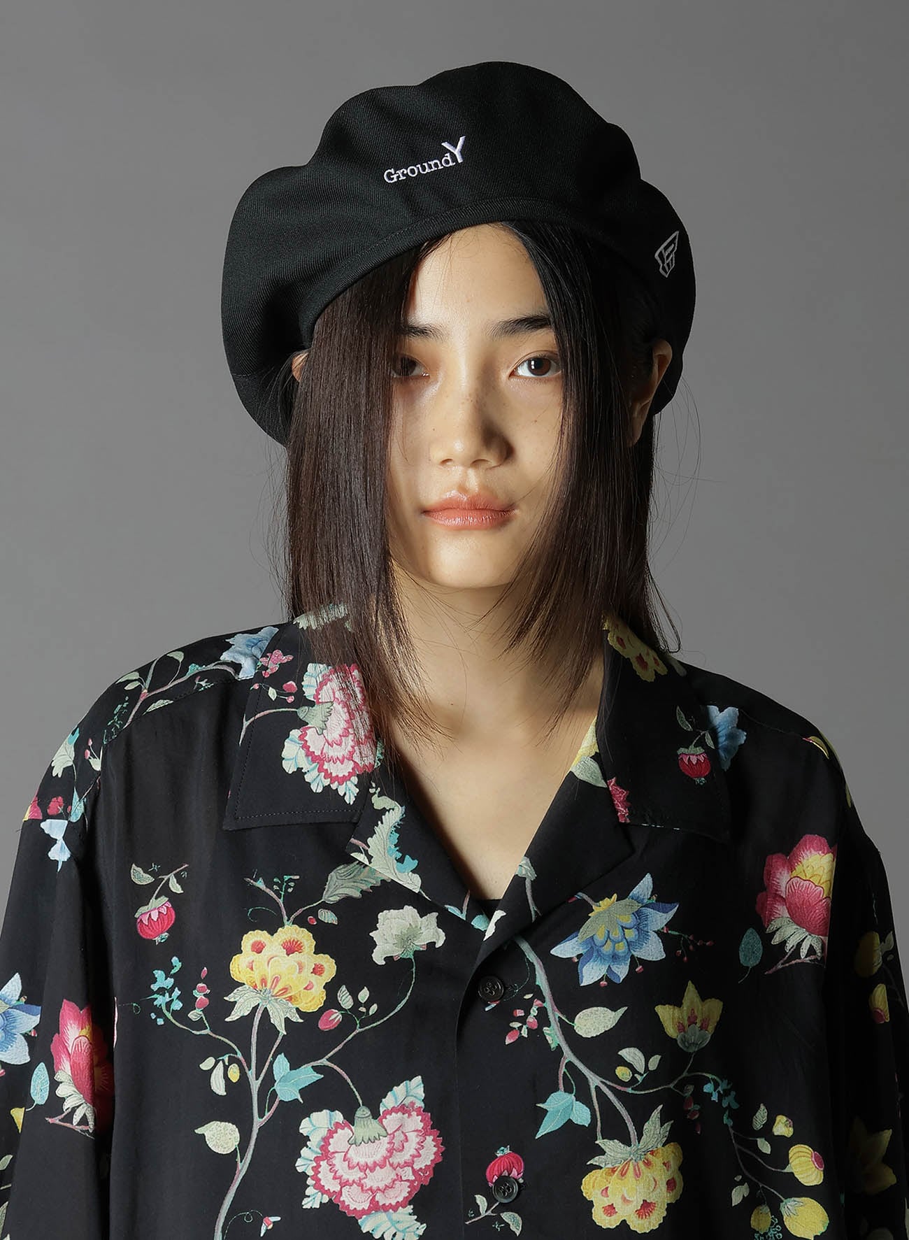 Ground Y×NEWERA(R) GROUND Y LOGO COTTON BERET