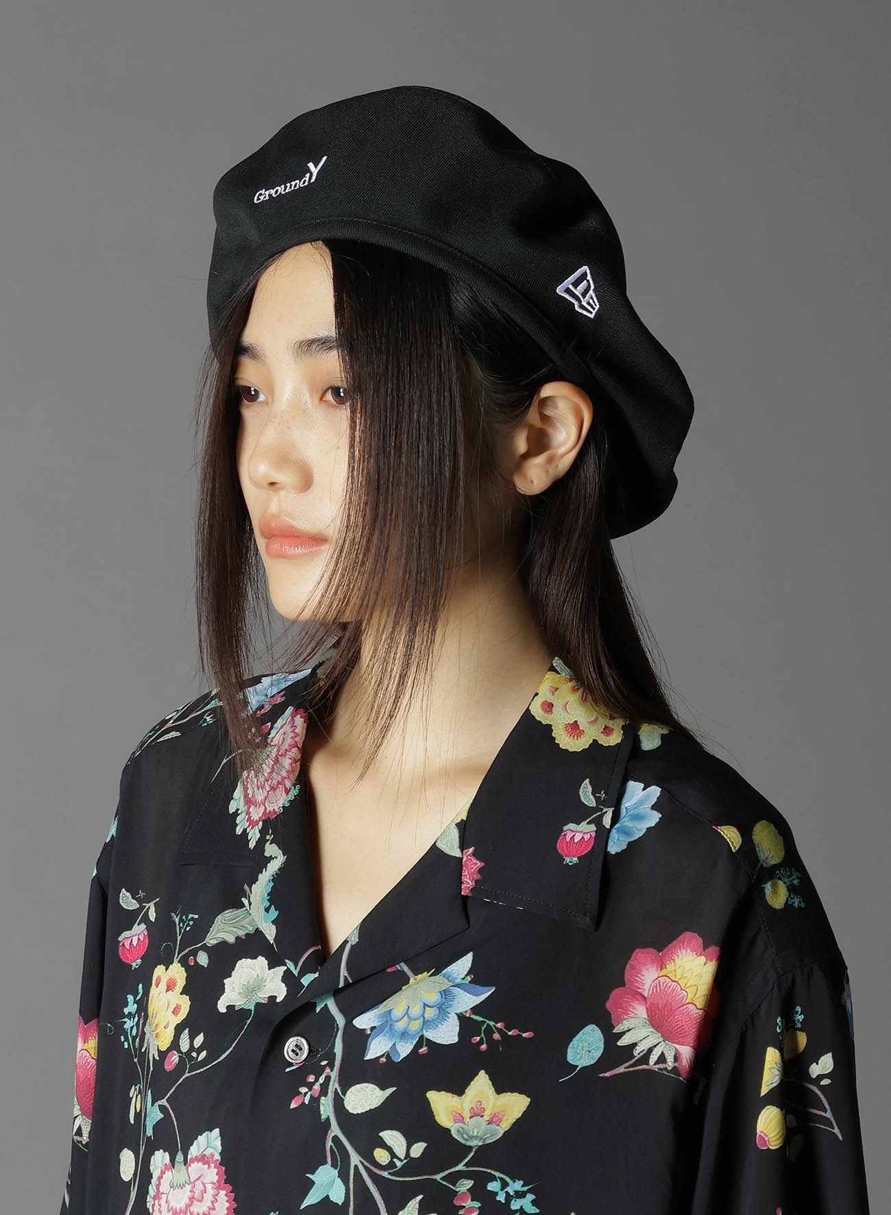 Ground Y×NEWERA(R) GROUND Y LOGO COTTON BERET