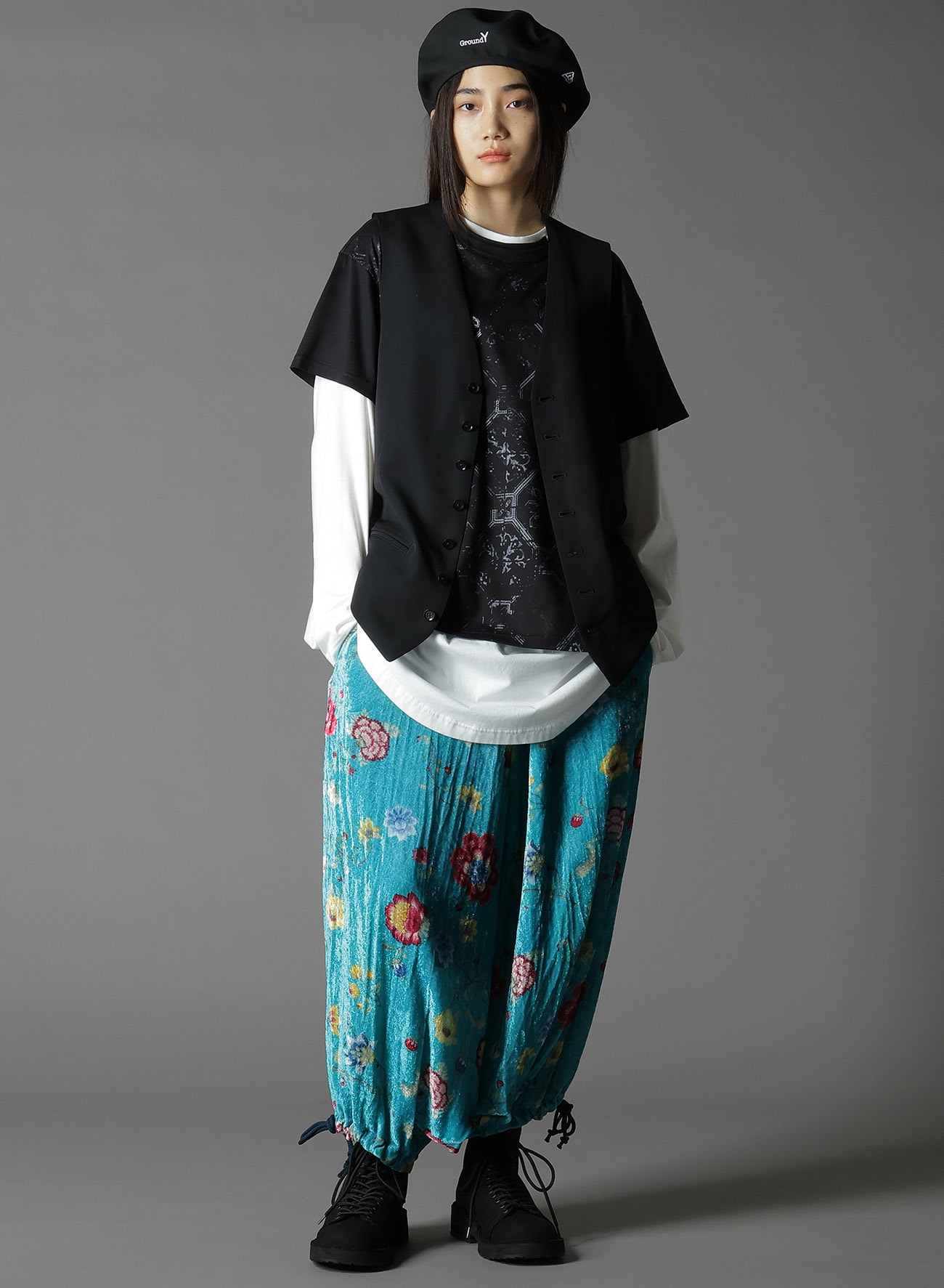 Ground Y×NEWERA(R) GROUND Y LOGO COTTON BERET