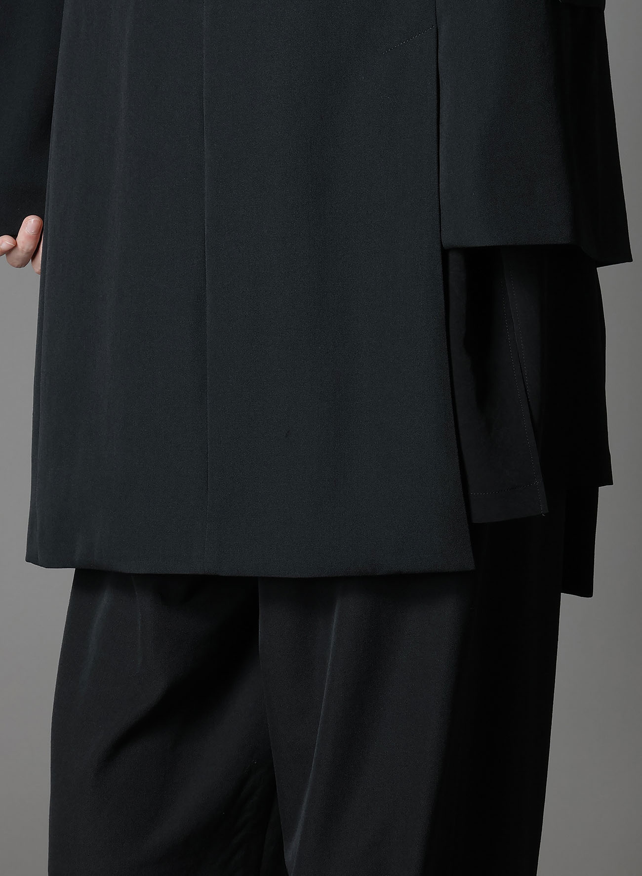 WOOL GABARDINE ASYMMETRICAL JACKET