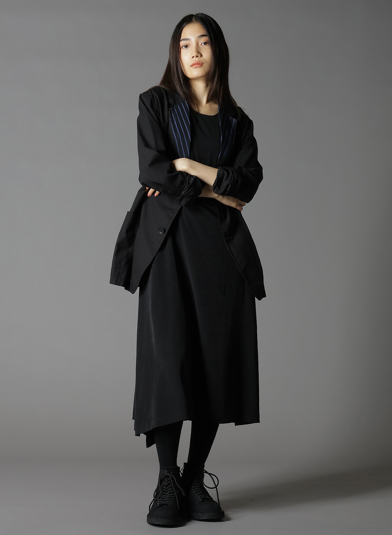 COTTON BROAD + CUPRA STRIPE STRIPE SWITCHING SHORT JACKET