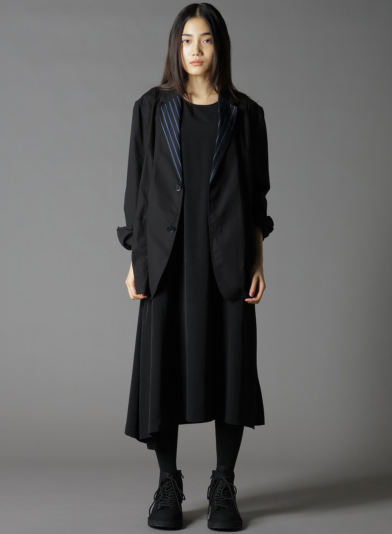 COTTON BROAD + CUPRA STRIPE STRIPE SWITCHING SHORT JACKET