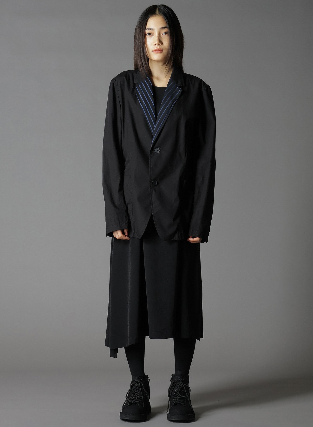 COTTON BROAD + CUPRA STRIPE STRIPE SWITCHING SHORT JACKET