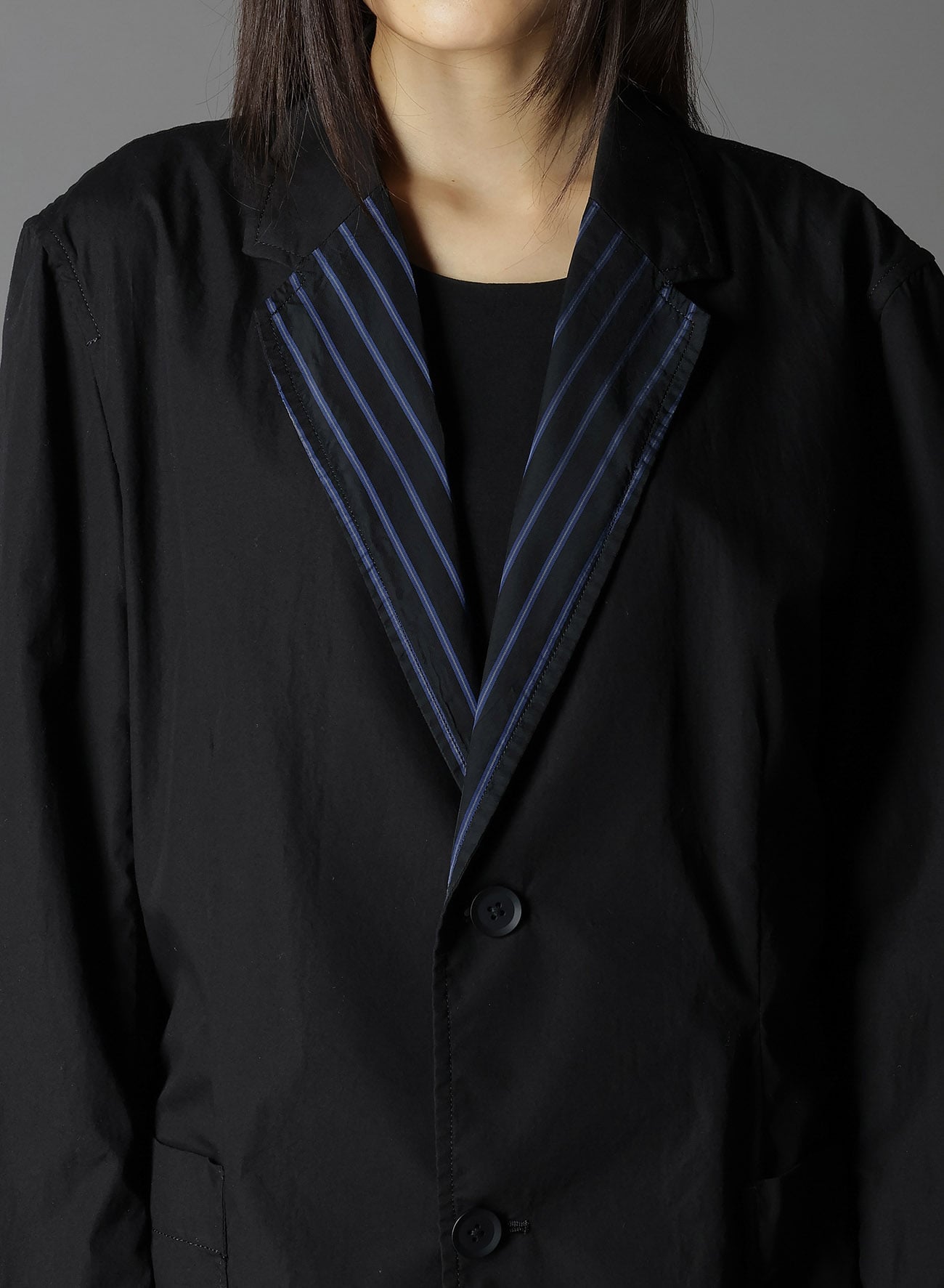 COTTON BROAD + CUPRA STRIPE STRIPE SWITCHING SHORT JACKET