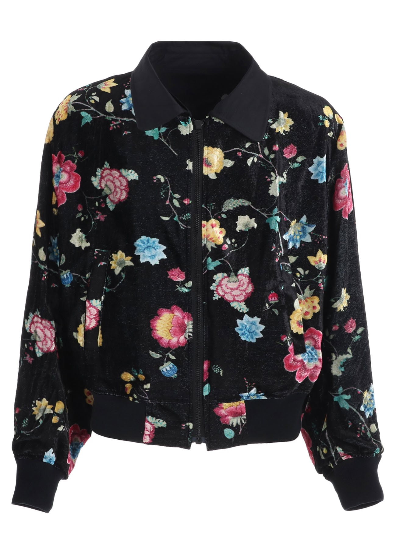 【1/17 10:00 Release】RAYON VELVET CHINESE FLOWER+NY SWITCHING MATERIAL BLOUSON