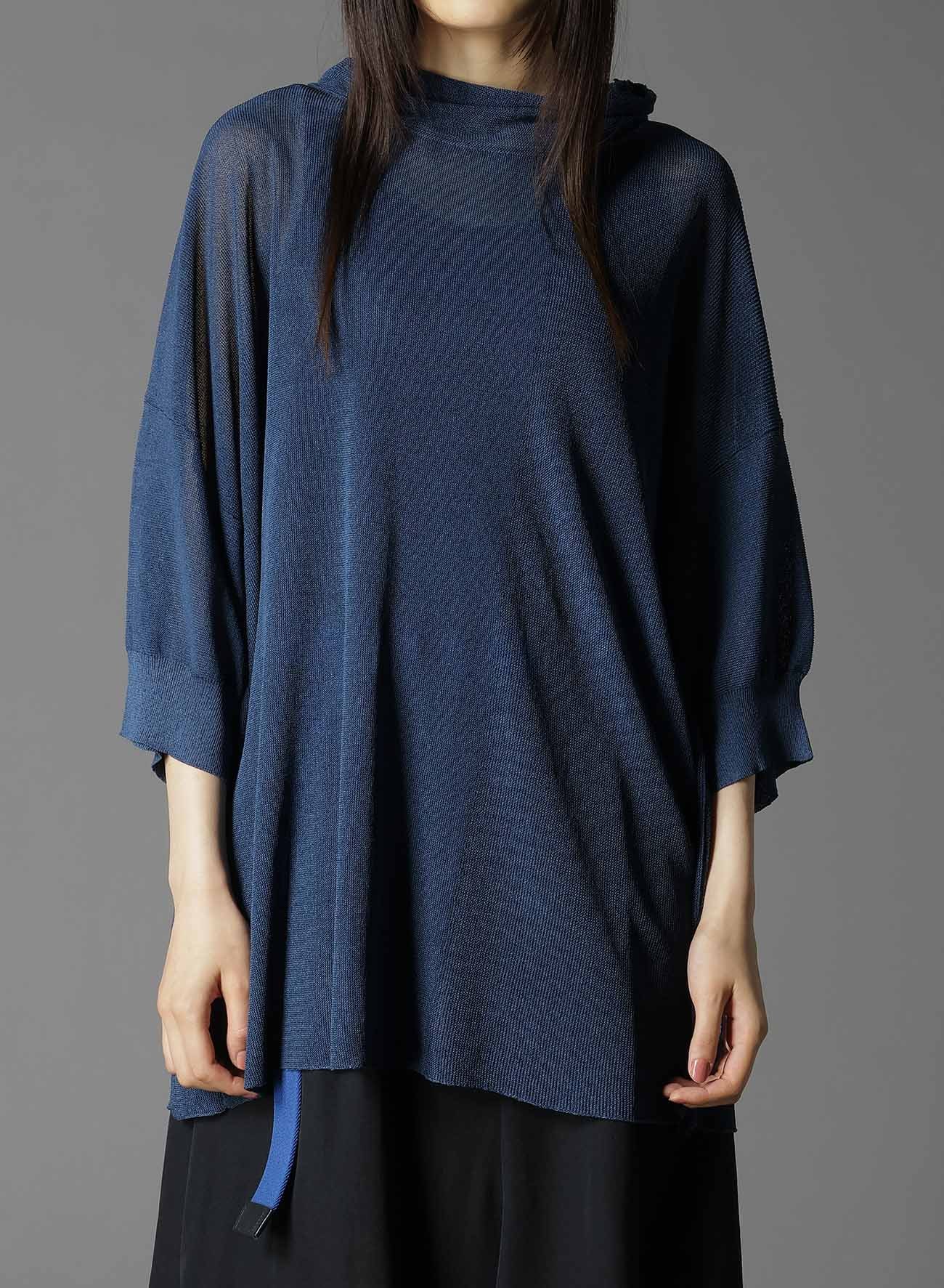 PAPER YARN SHEER HIGH NECK KNIT