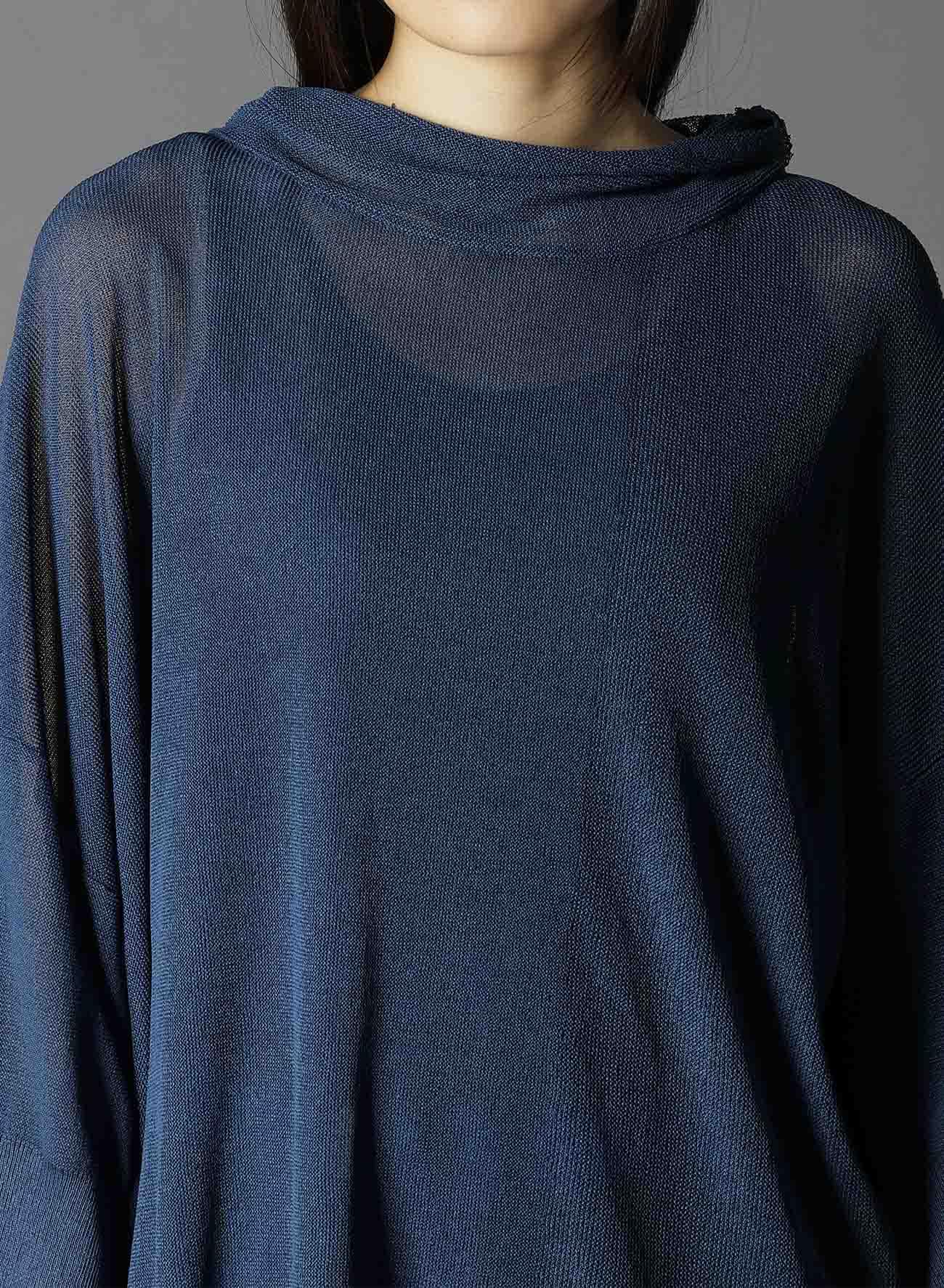 PAPER YARN SHEER HIGH NECK KNIT